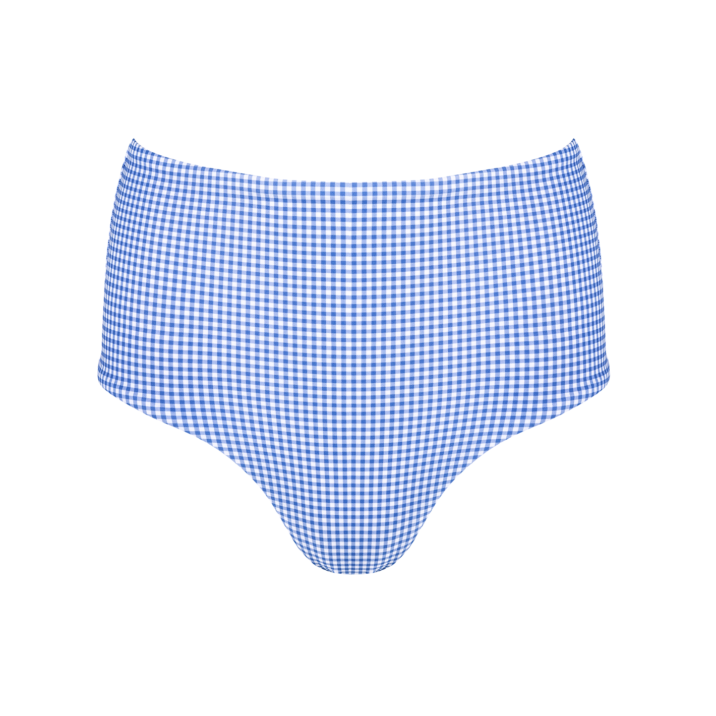 women's sky blue gingham high waist bikini bottom