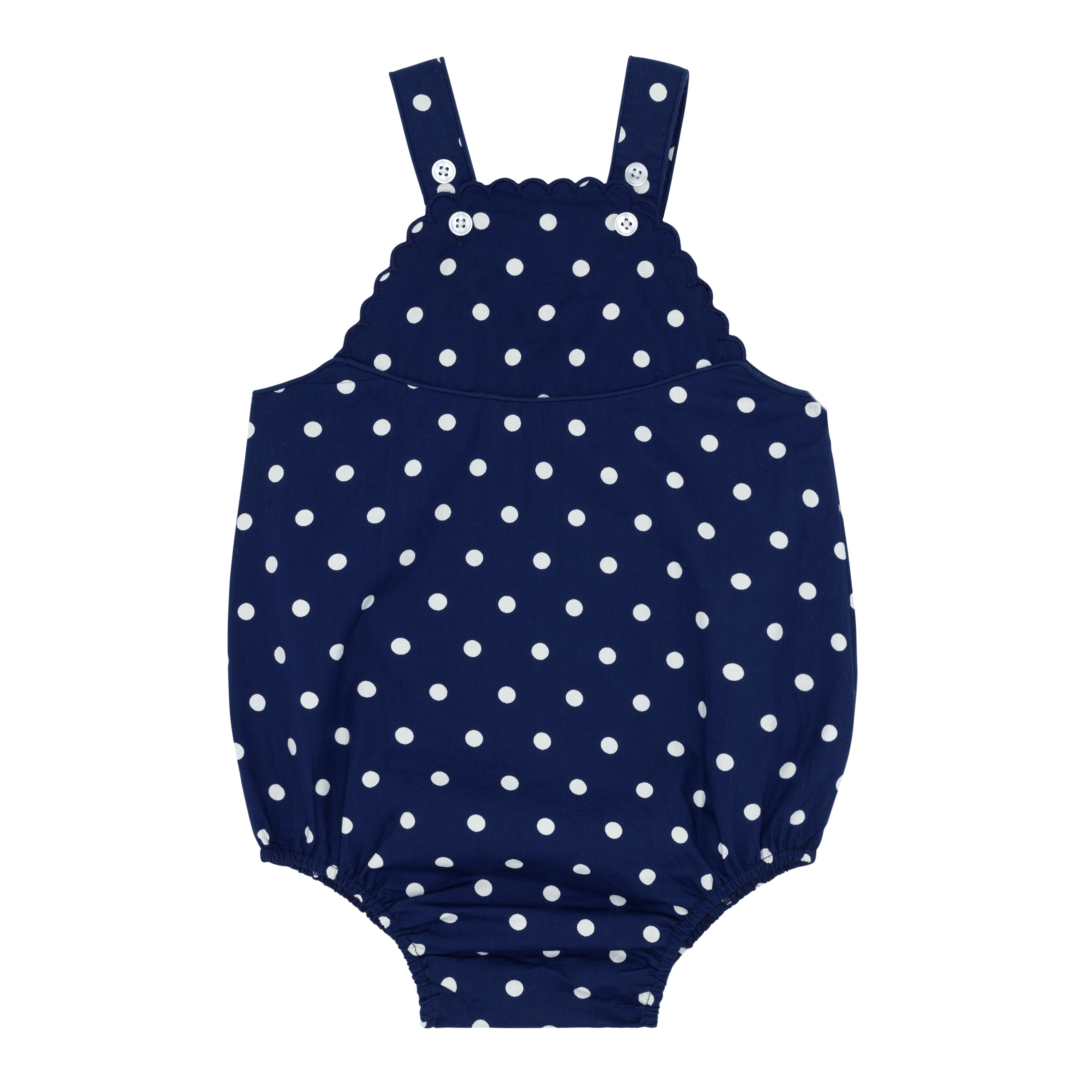 baby atlantic dot scalloped bubble romper