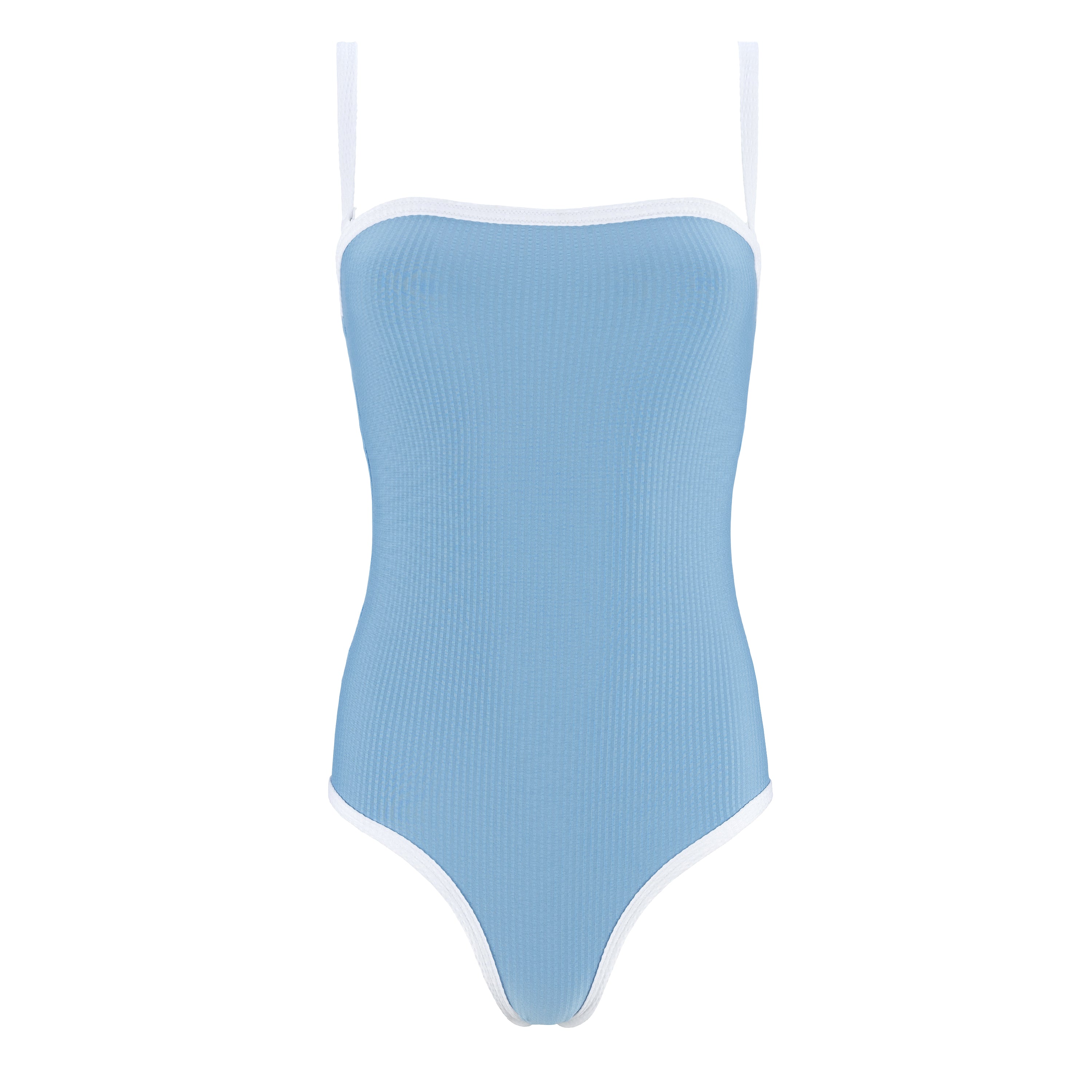 women's surfside blue seersucker one piece