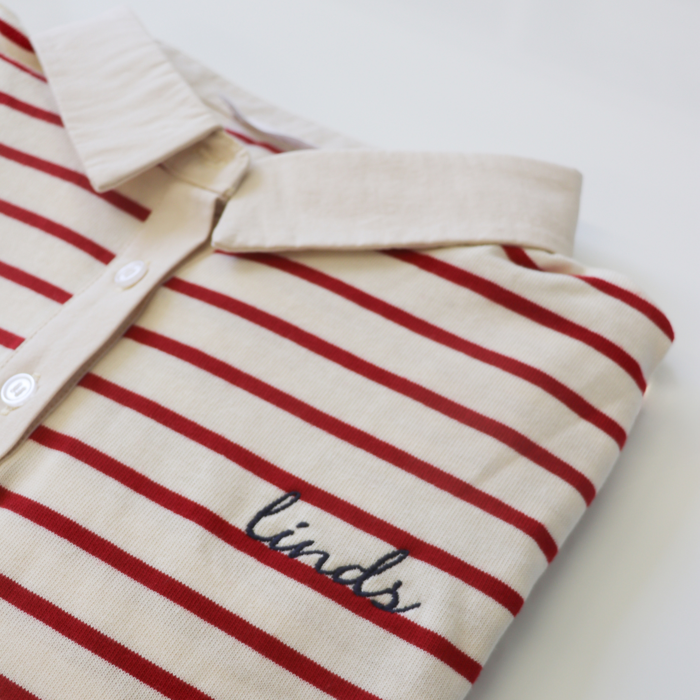 unisex red stripe rugby shirt