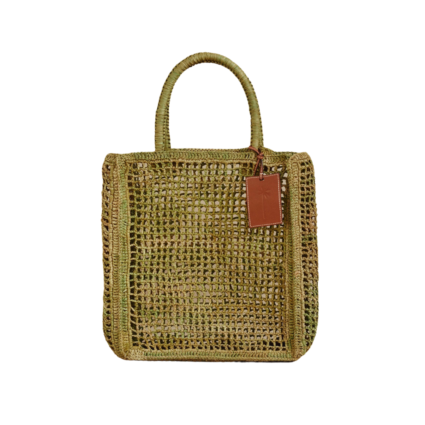 manebi kaki raffia net bag