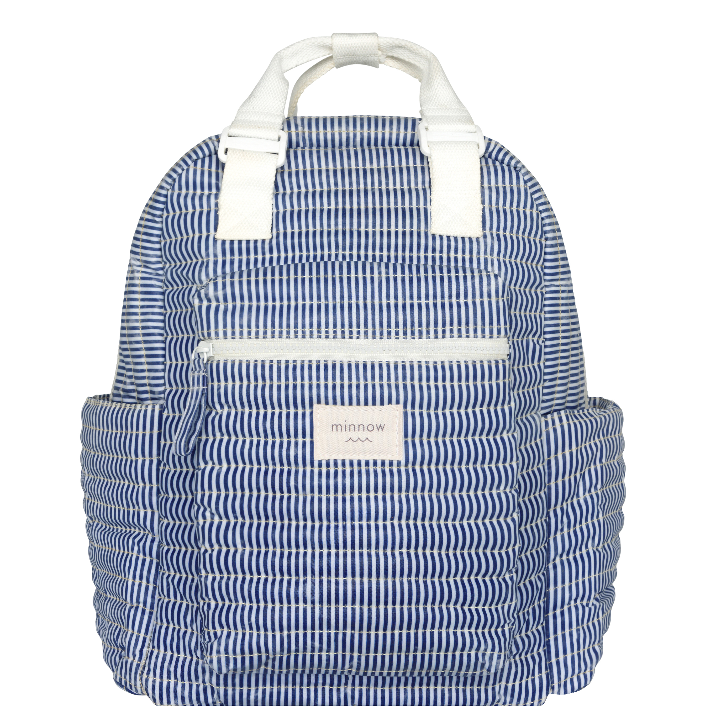 navy stripe coated everyday backpack