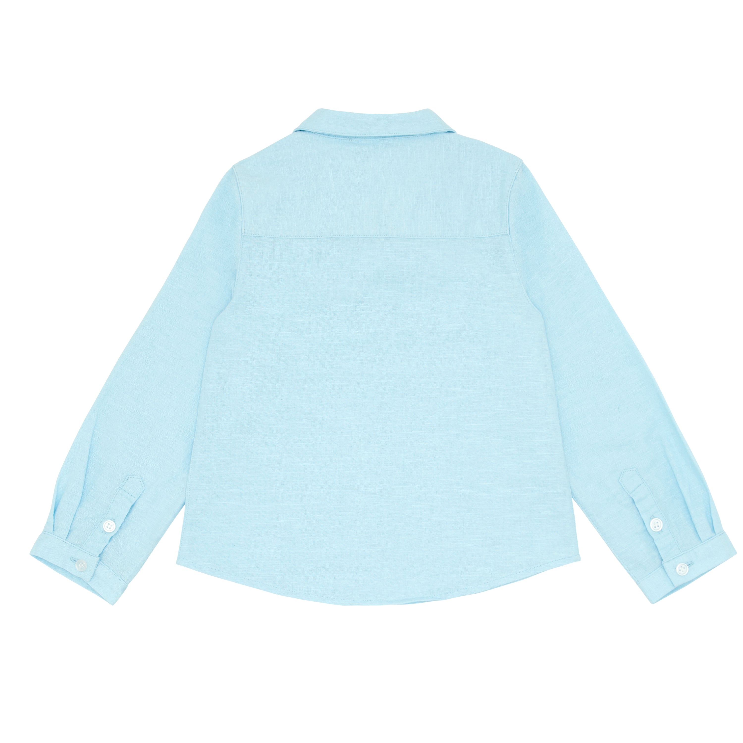 boys pacific blue long sleeve pop-over shirt