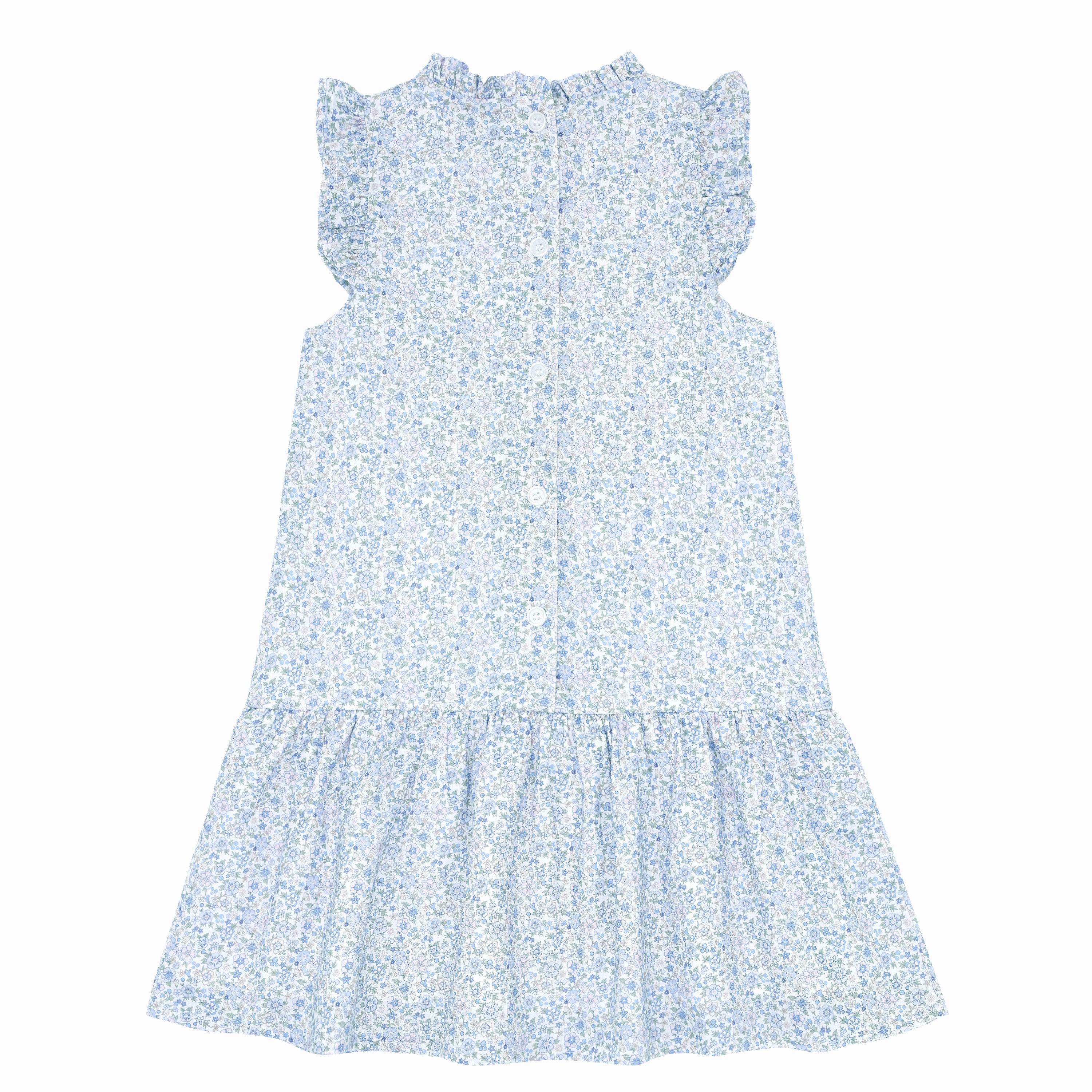 girls slate floral drop waist dress