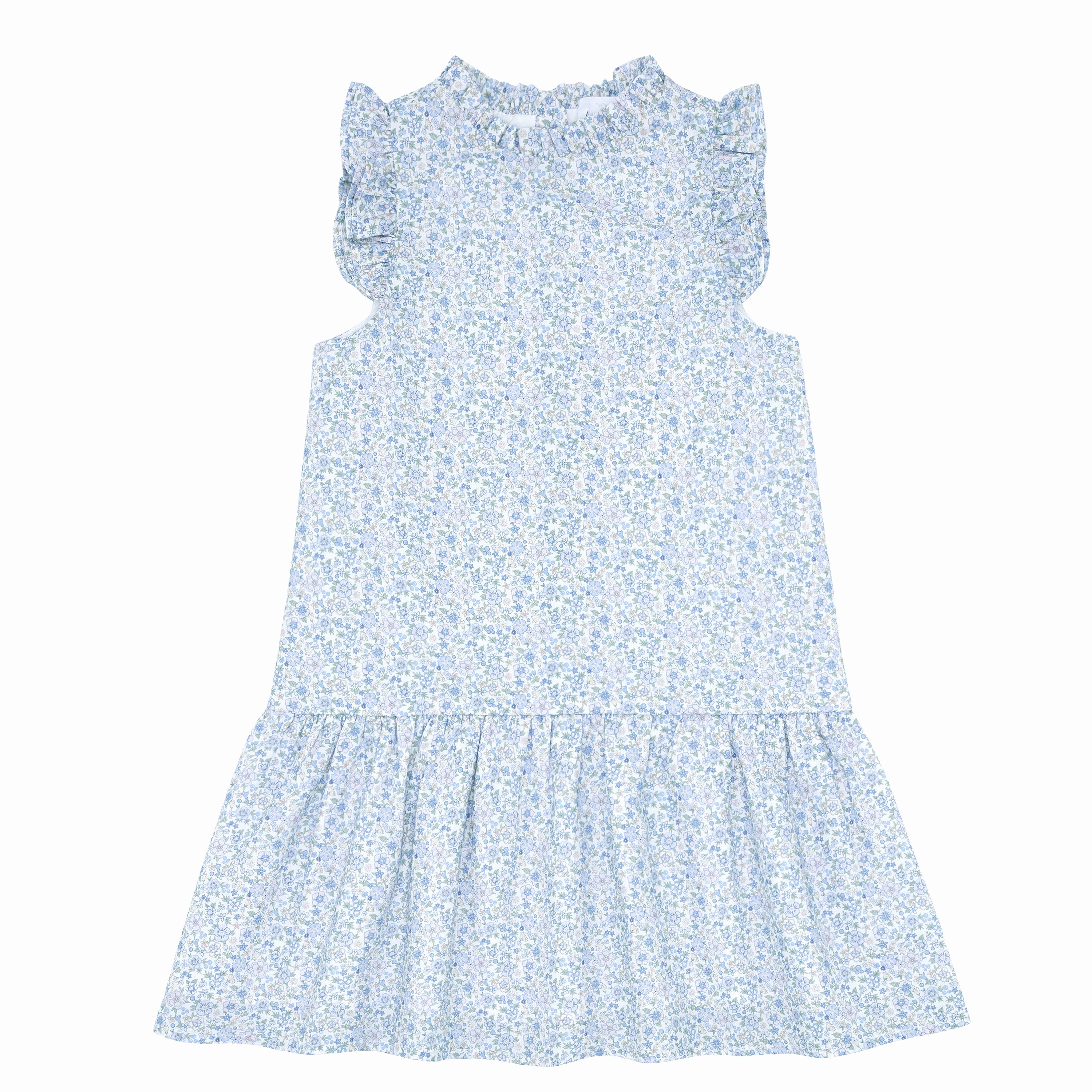 girls slate floral drop waist dress