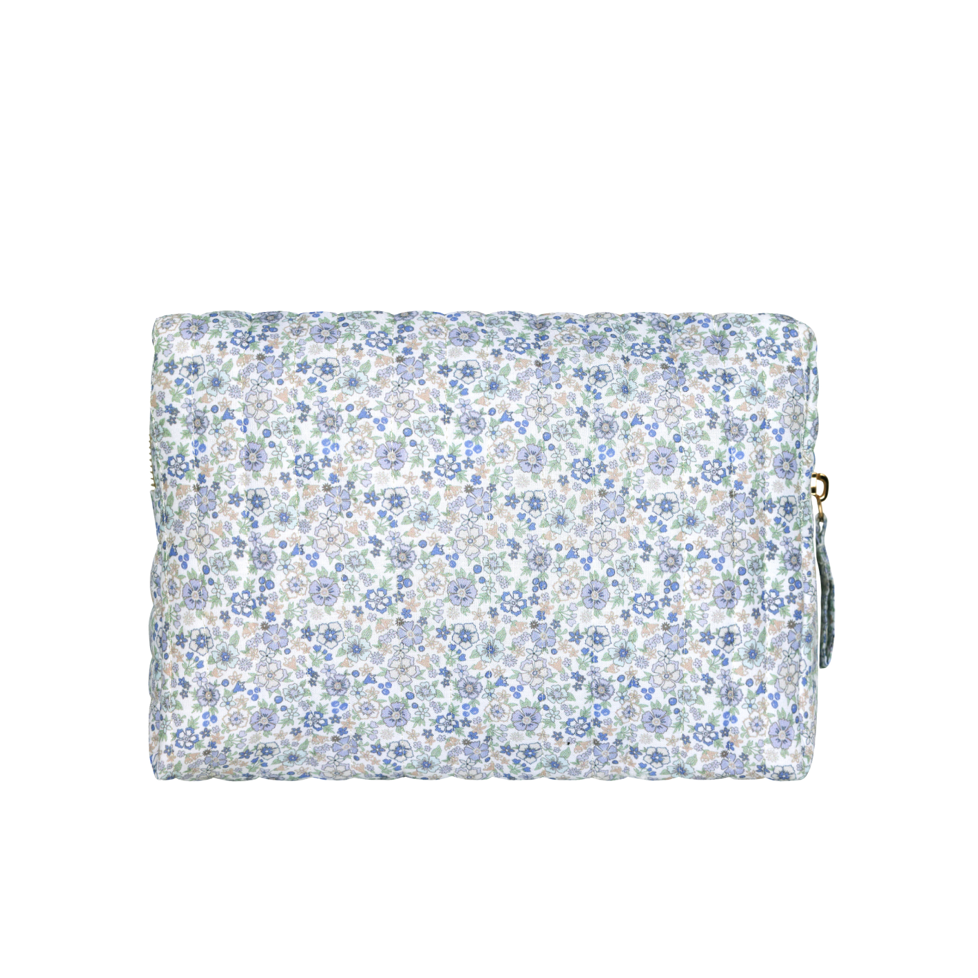 slate floral interior coated travel pouch