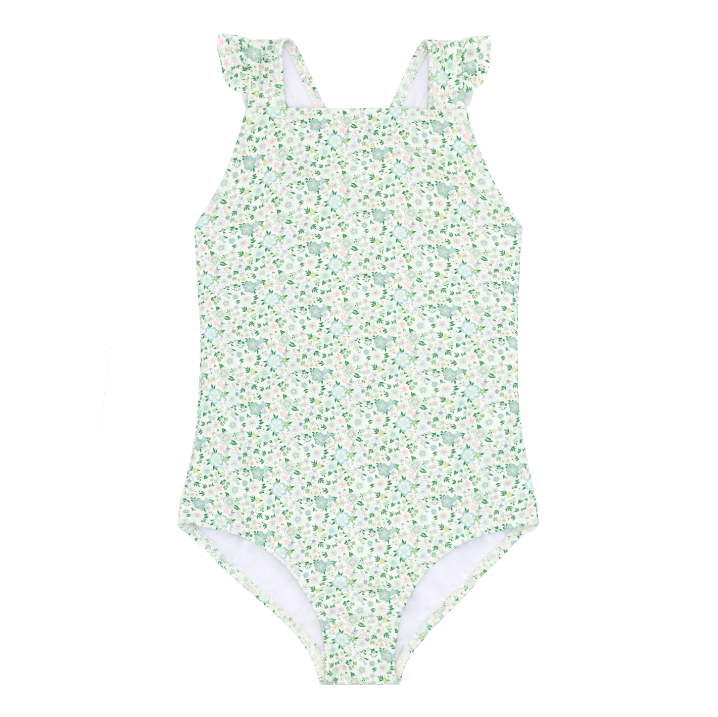 girls sea marsh floral crossover one piece