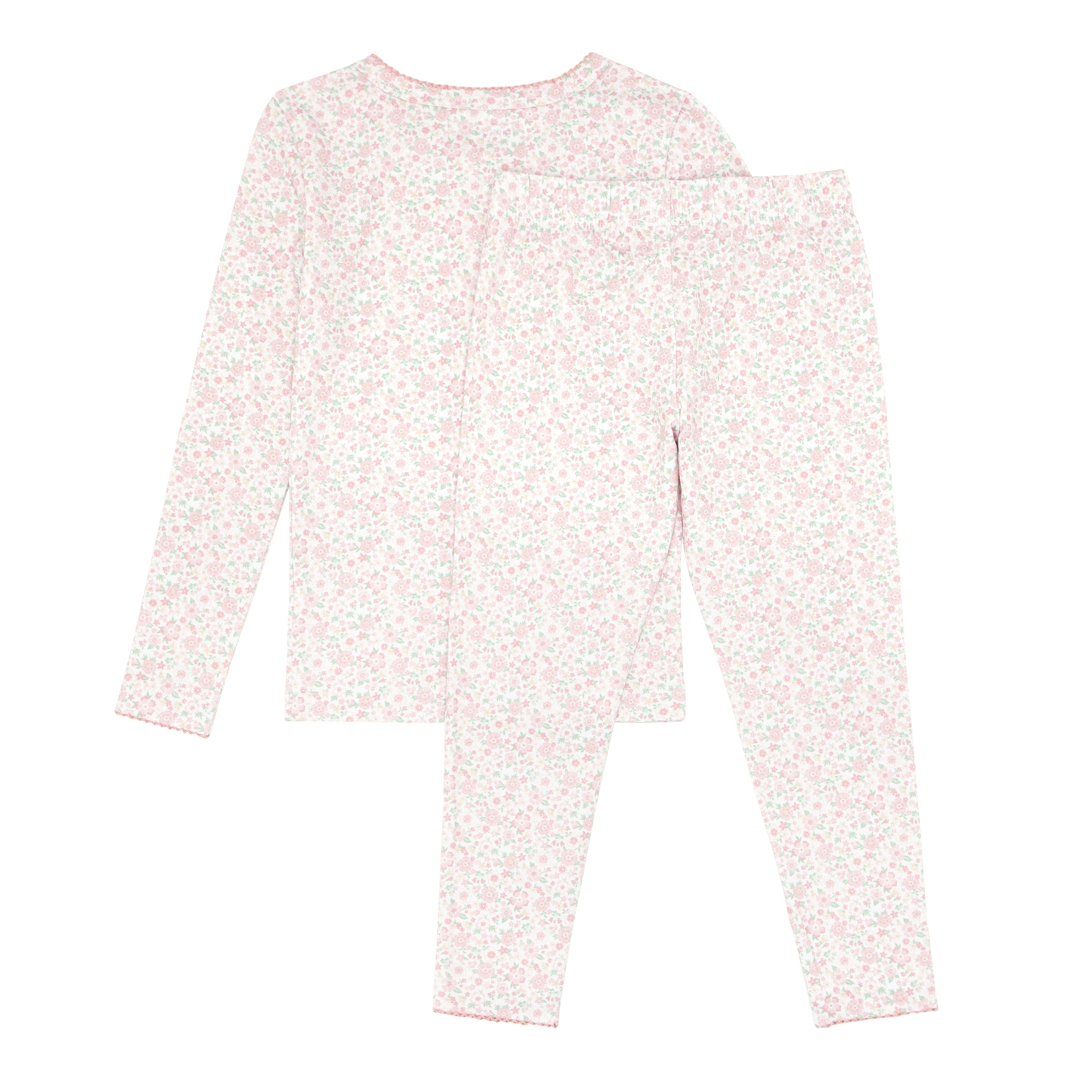 girls antique floral pima pajamas set