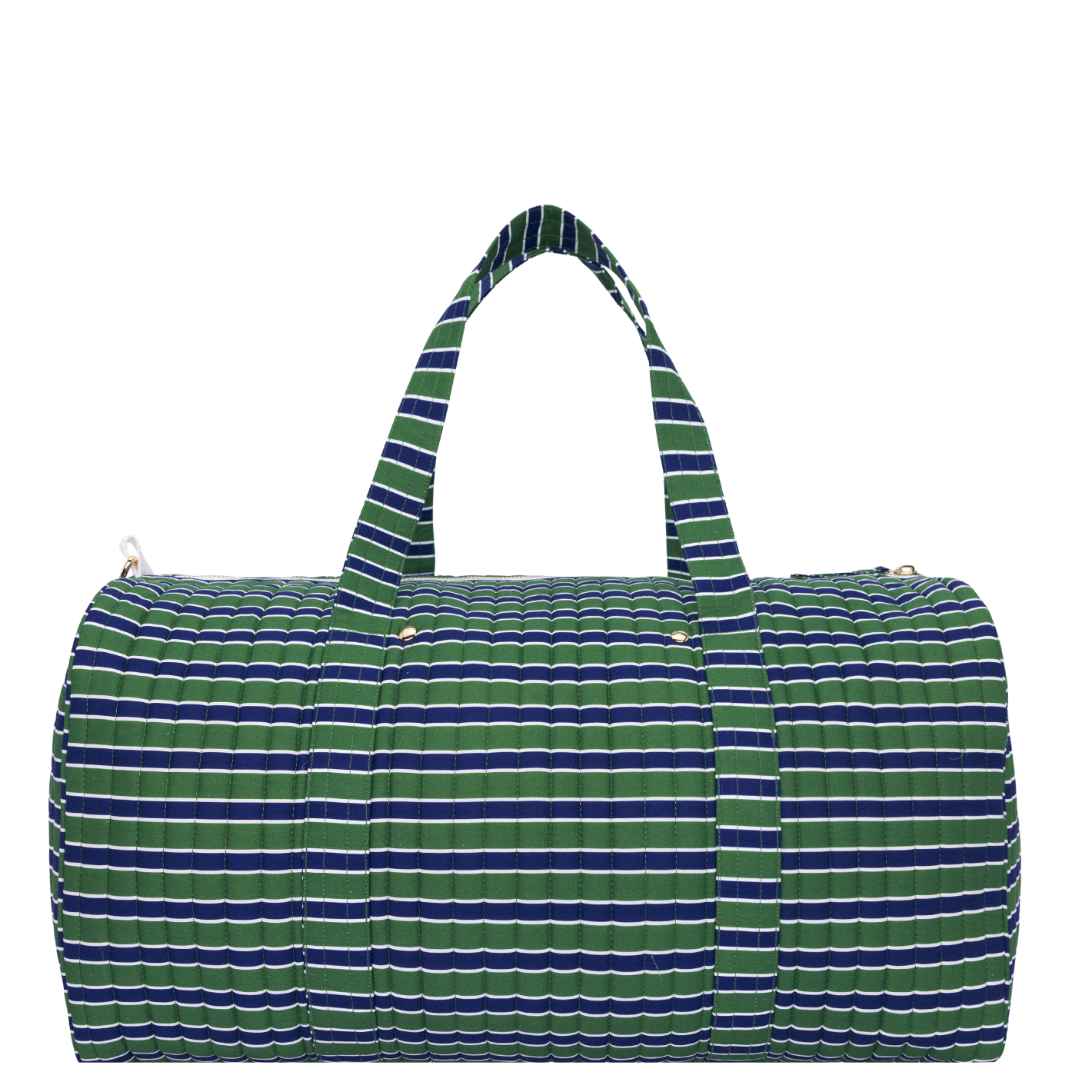 evergreen stripe weekender bag