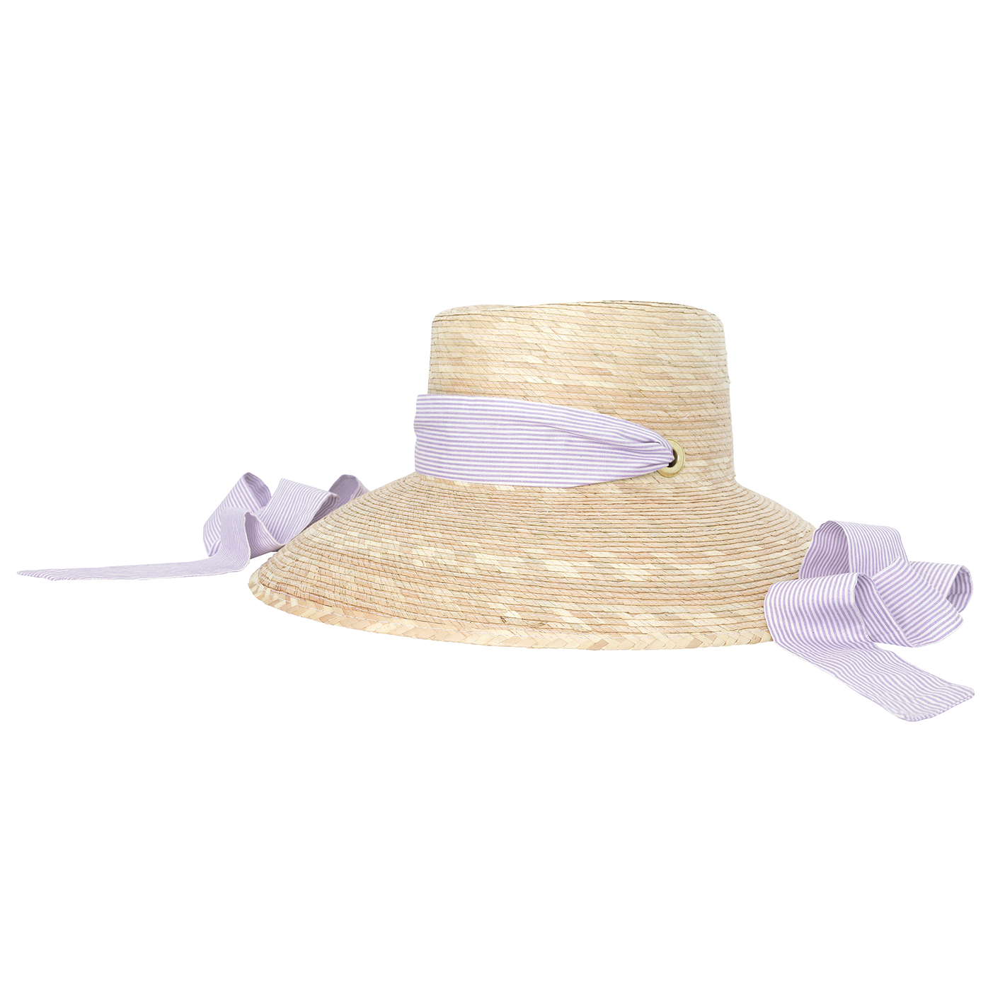 sarah bray bermuda womens wildflower sun hat with lavender stripe ribbon