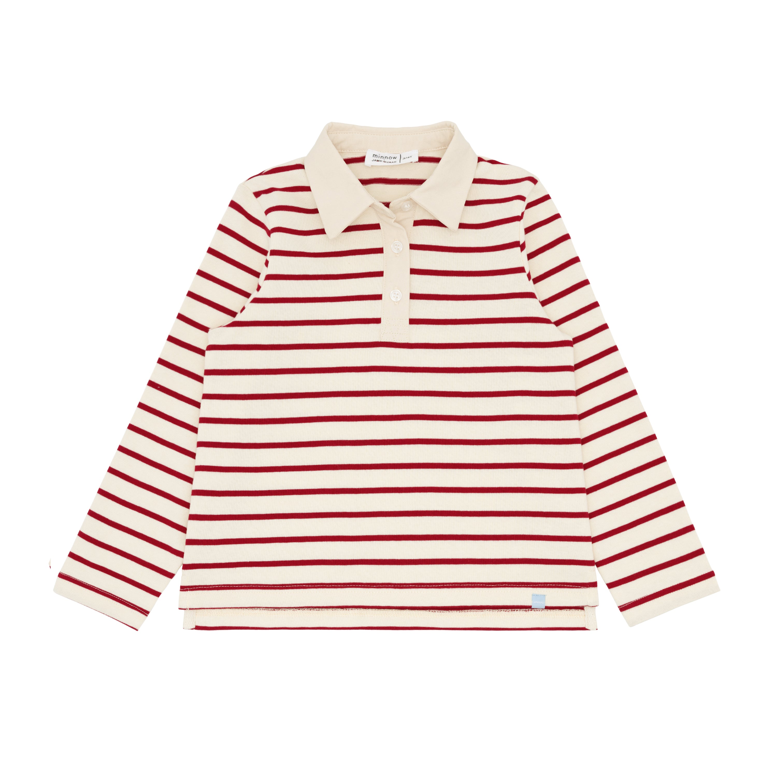 unisex red stripe rugby shirt