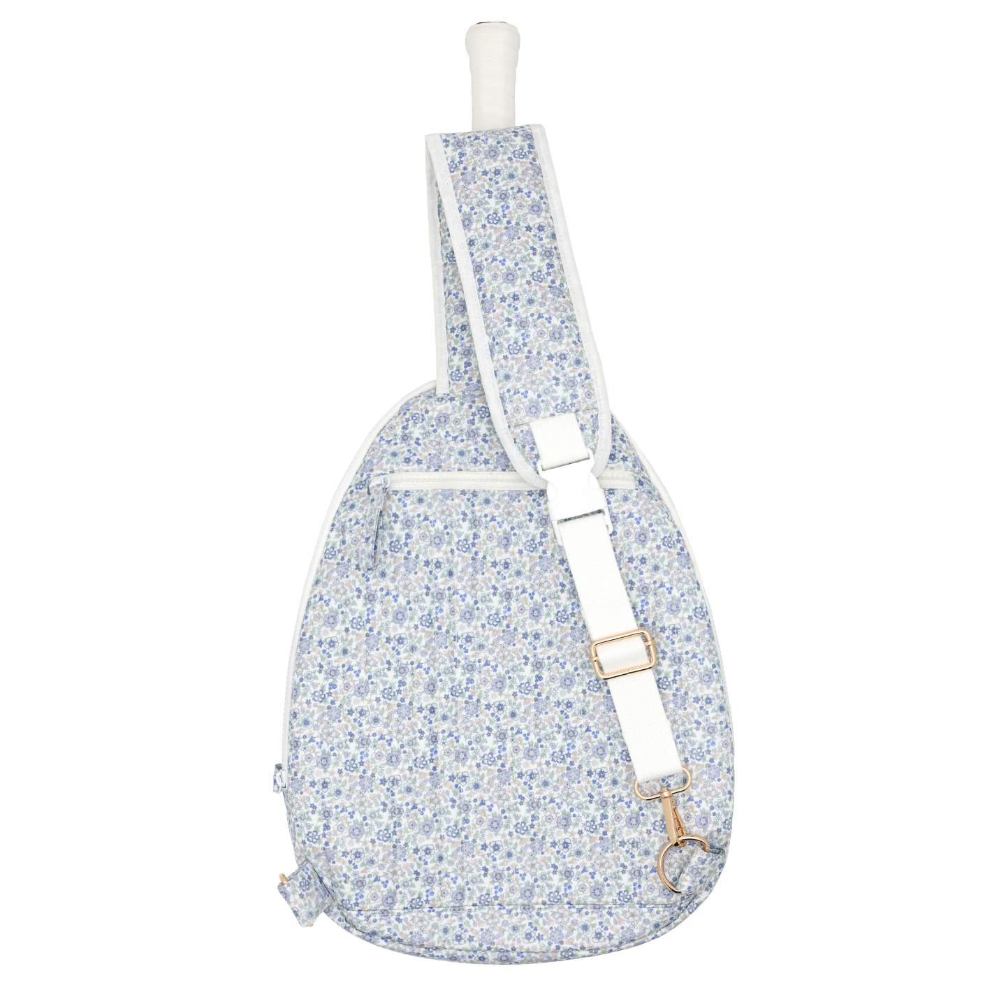 slate floral coated tennis bag