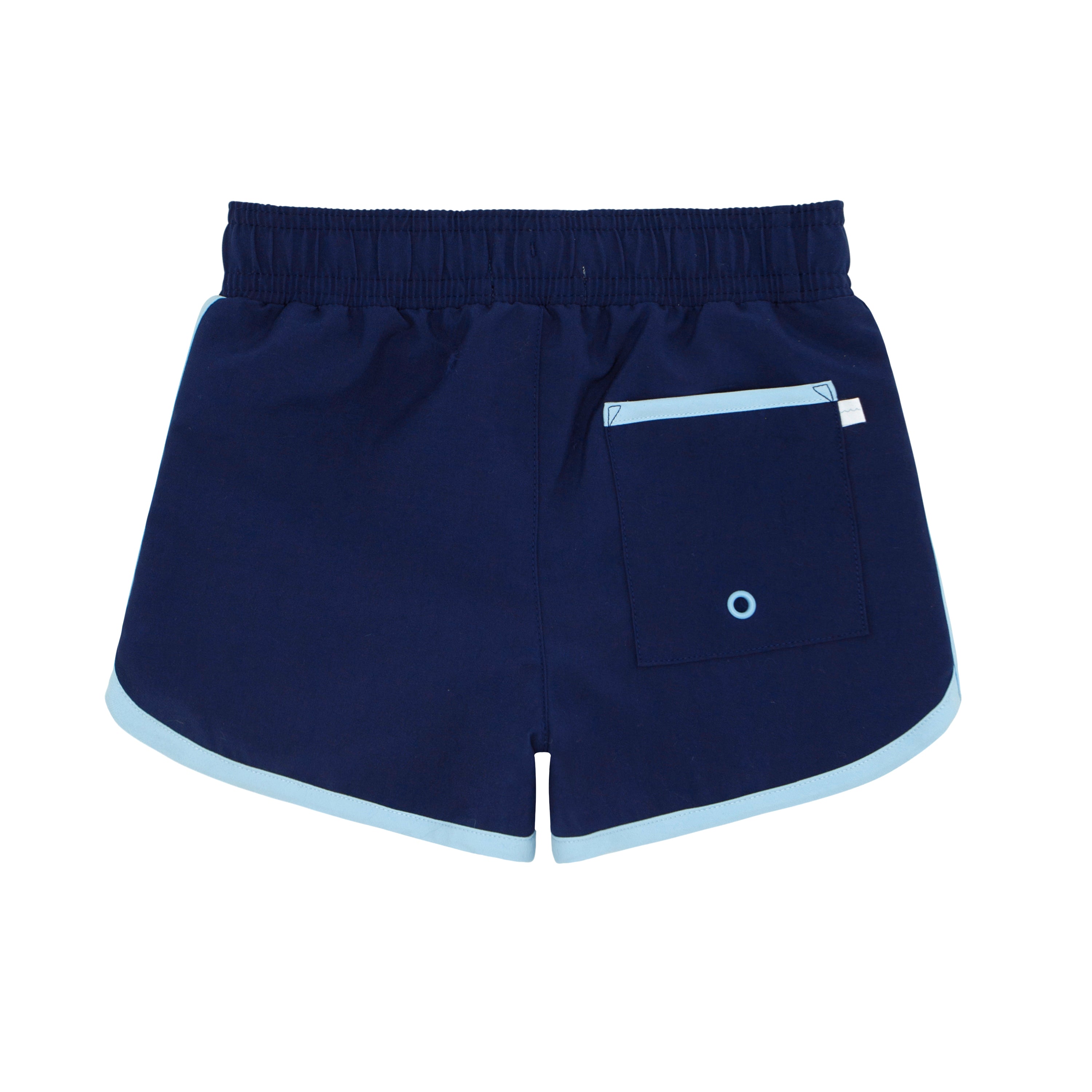 boys navy boardie with side binding