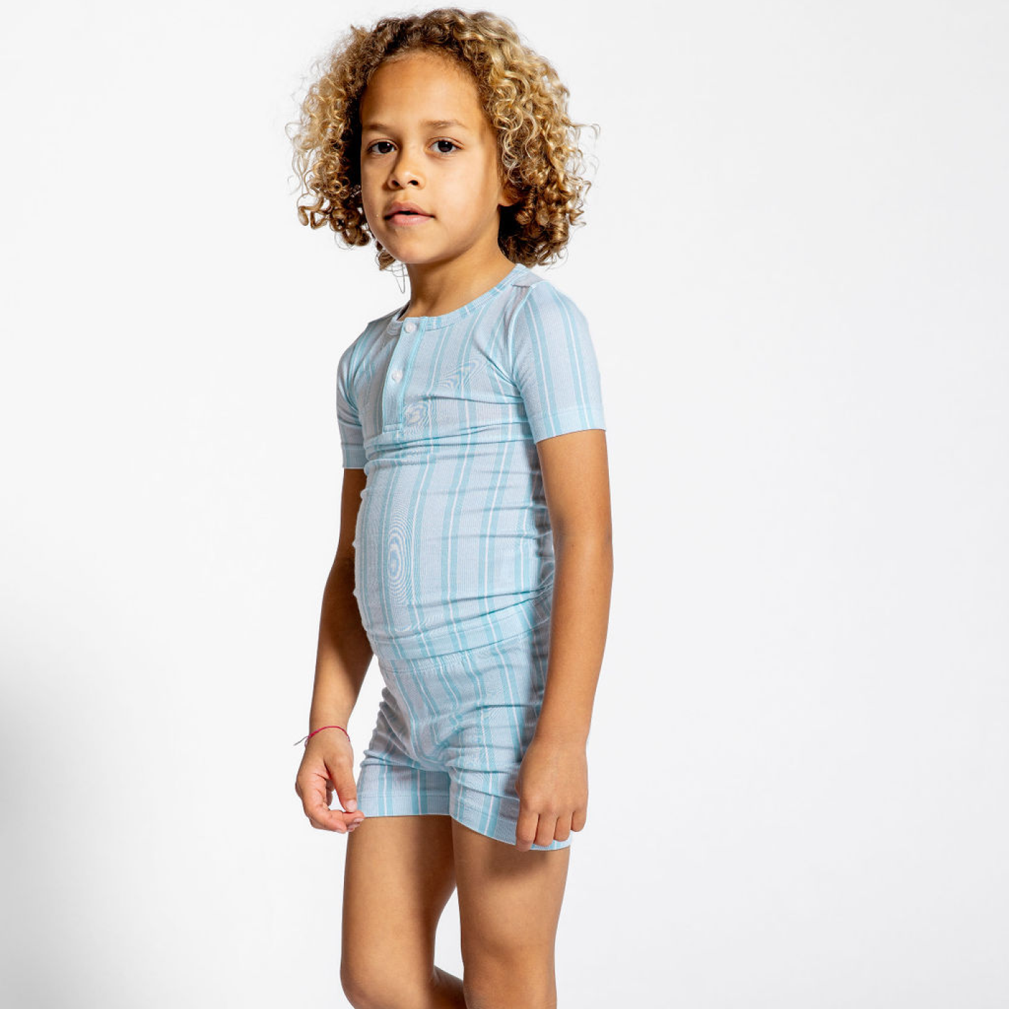 unisex pacific blue shirt and short pima pajamas set