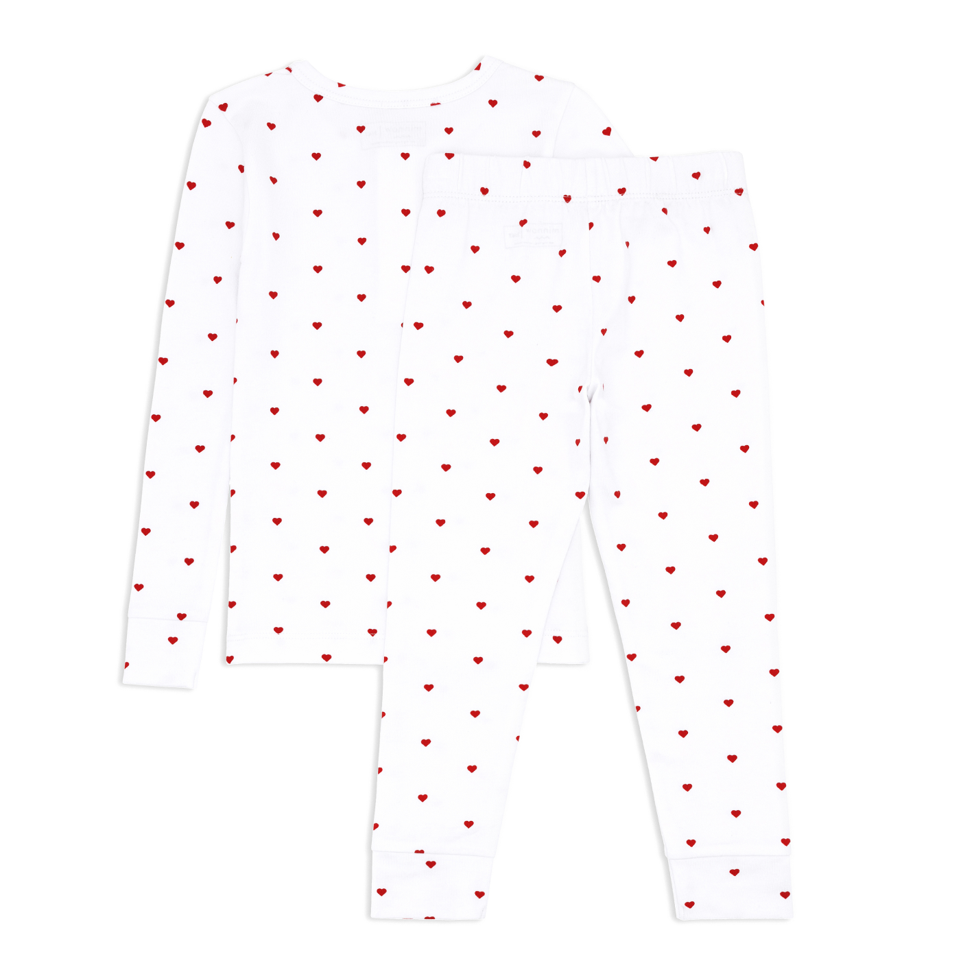 unisex heart henley pima pajamas set