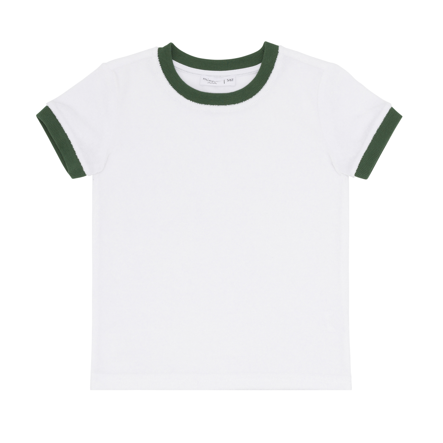 unisex white french terry ringer tee