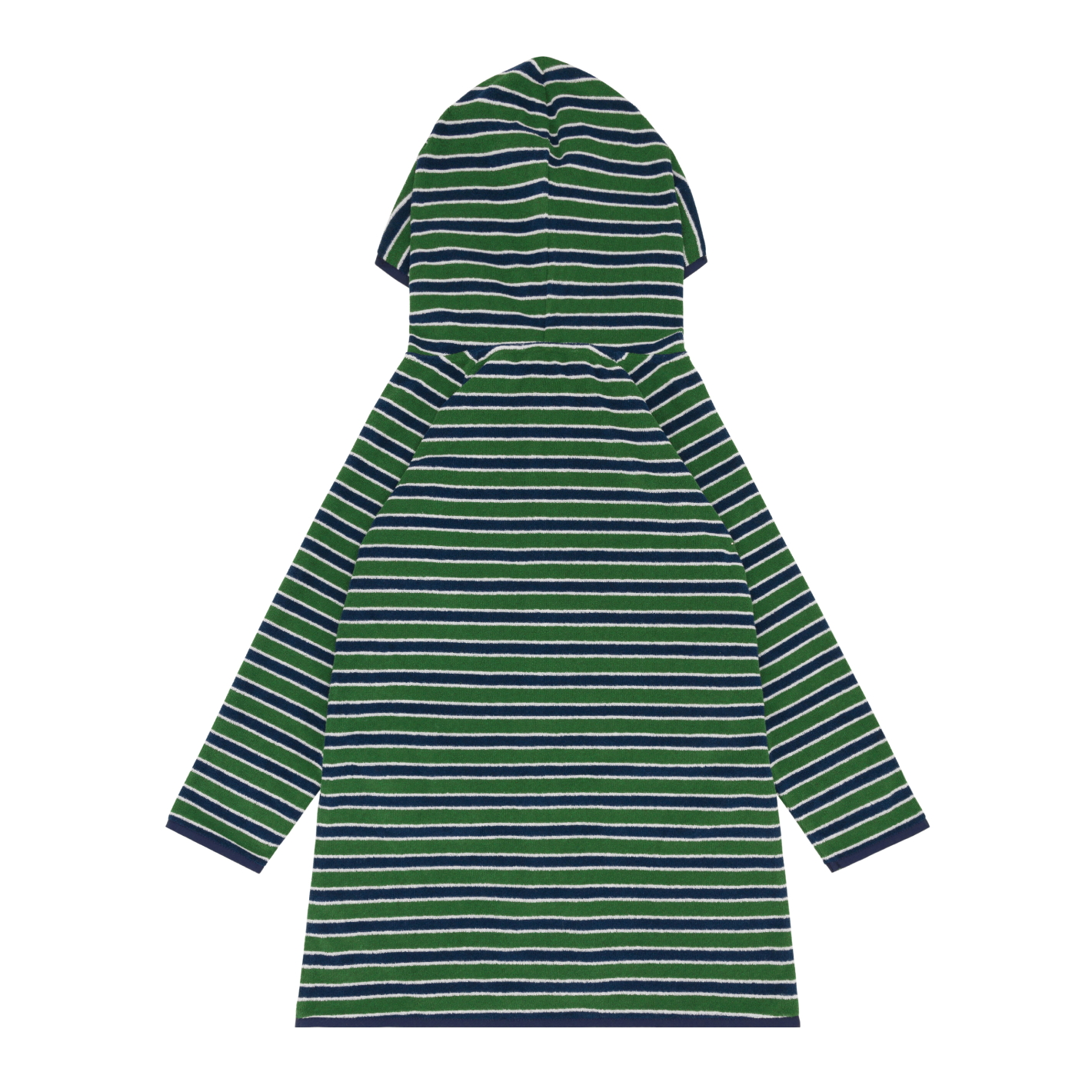 unisex evergreen stripe french terry hooded zipper coverup