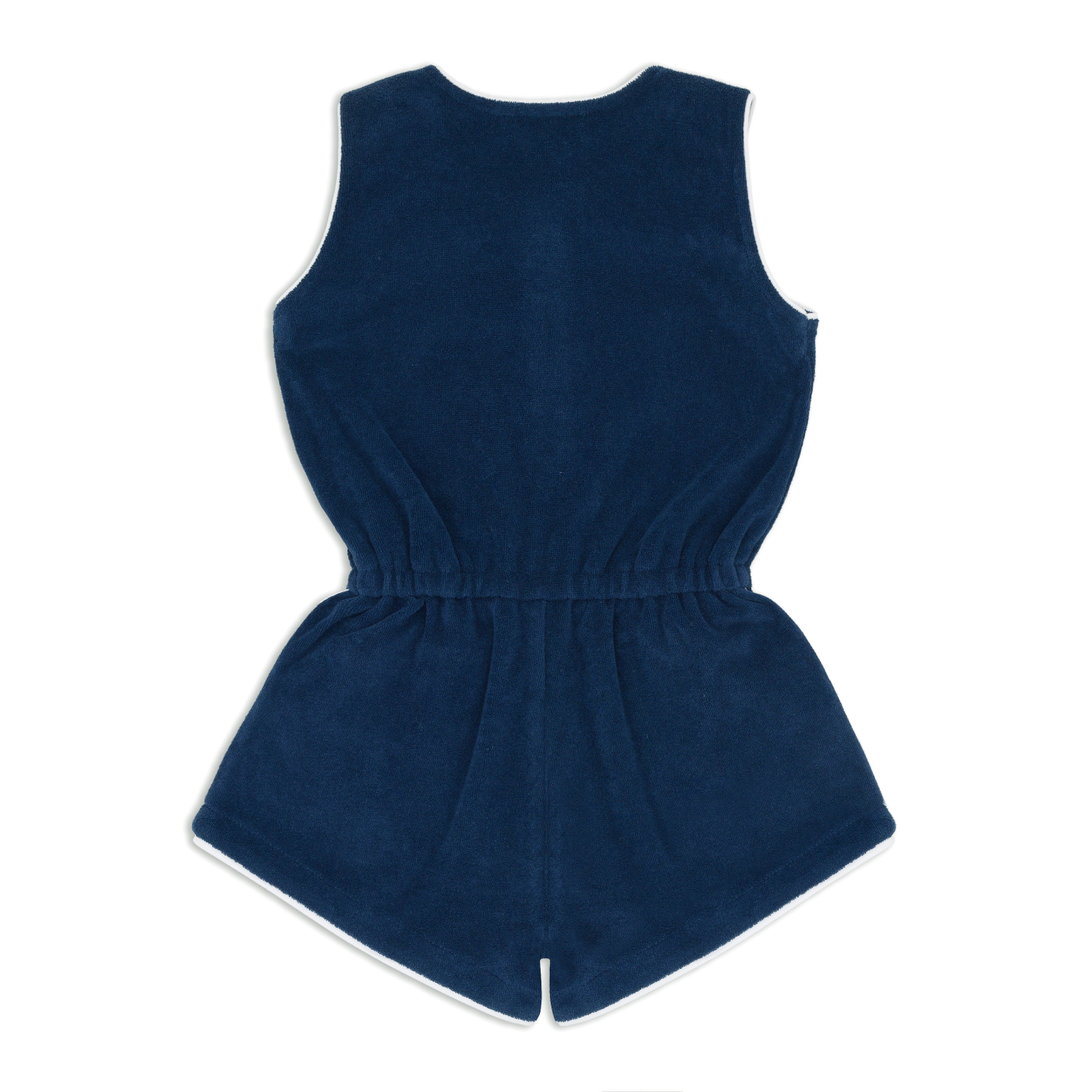 girls navy french terry romper