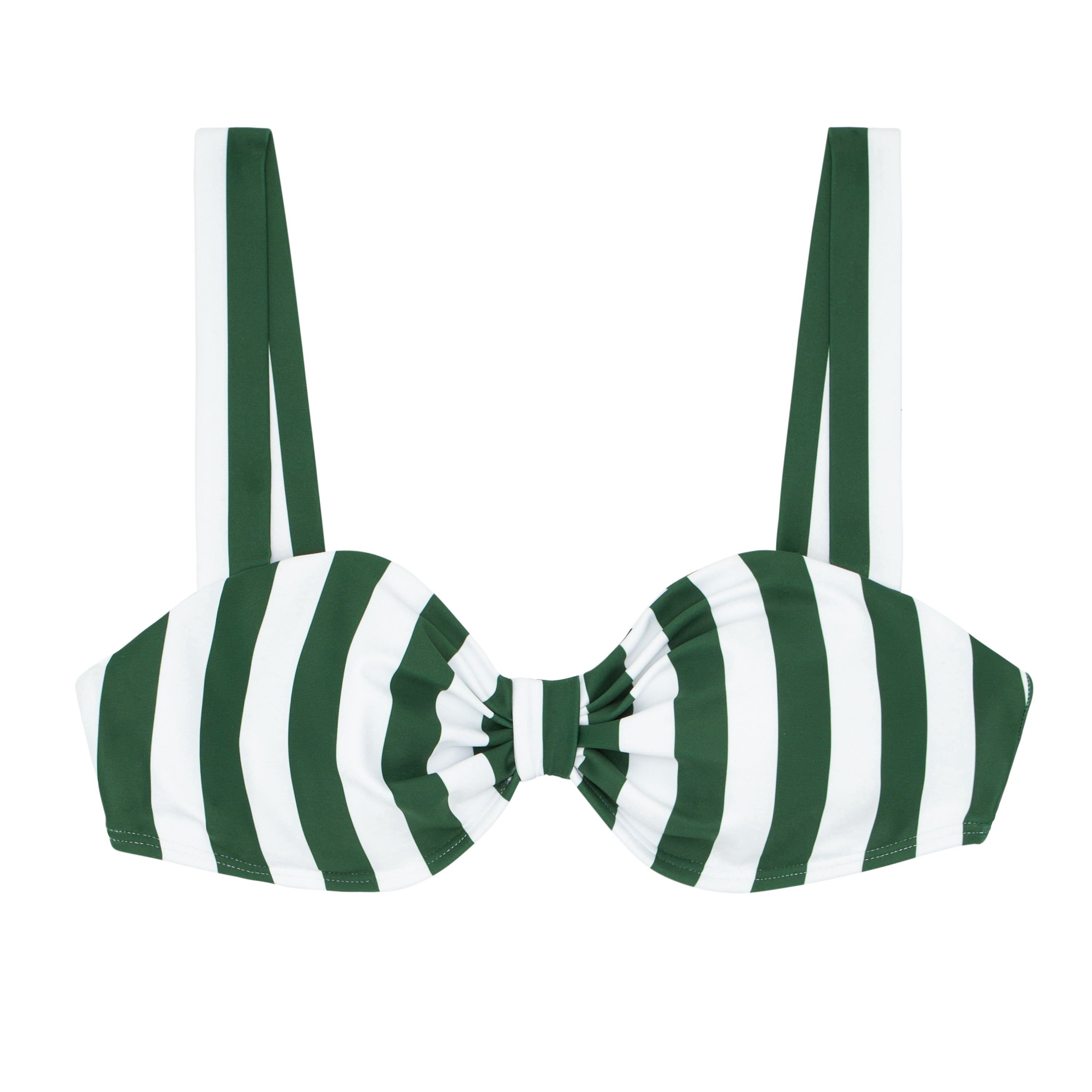 women's charleston green cabana stripe gathered bikini top