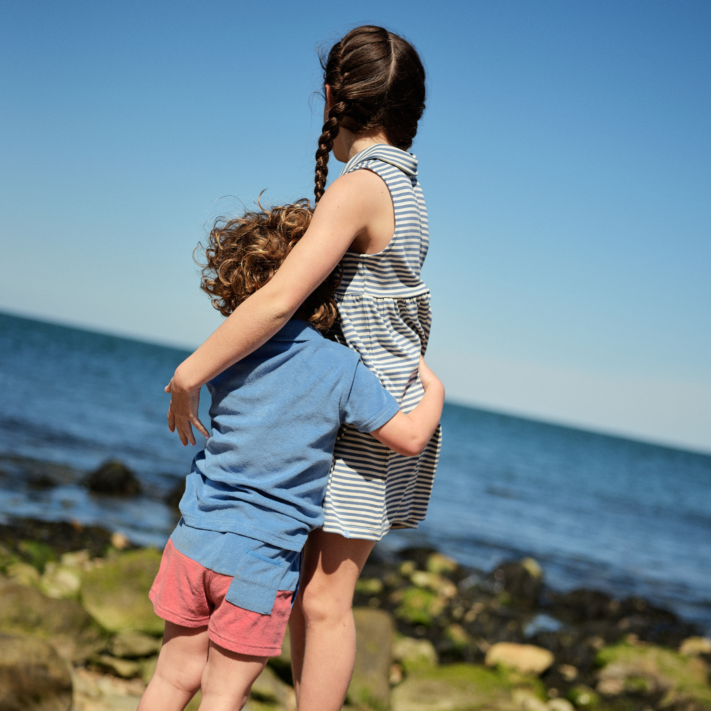 boys surfside blue and east end red colorblock french terry short