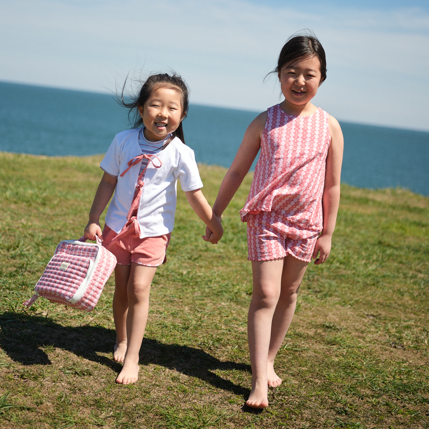 girls regatta red paisley scalloped short set