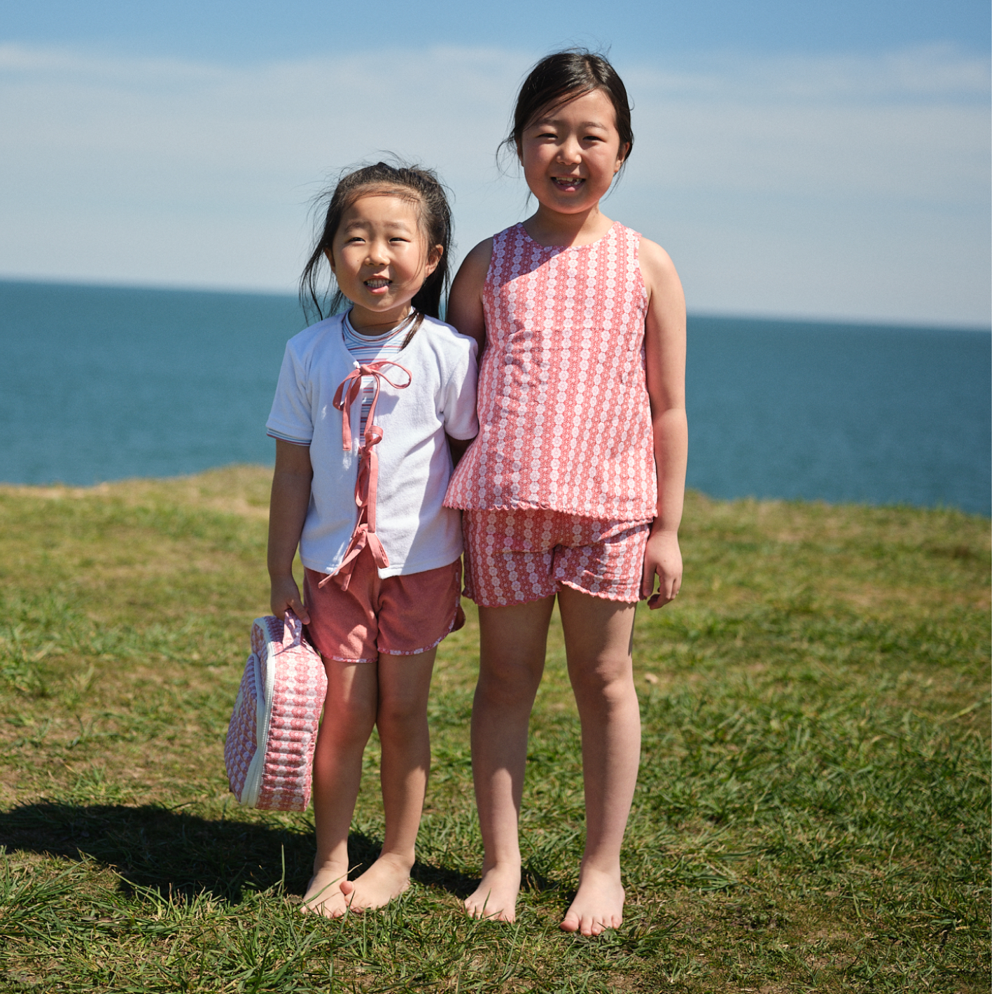 girls regatta red paisley scalloped short set