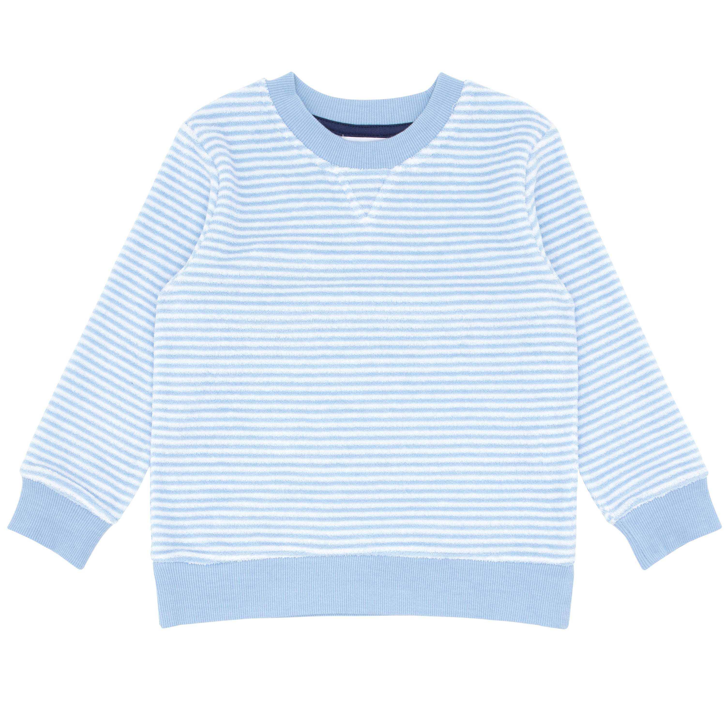 unisex powder blue stripe french terry sweatshirt