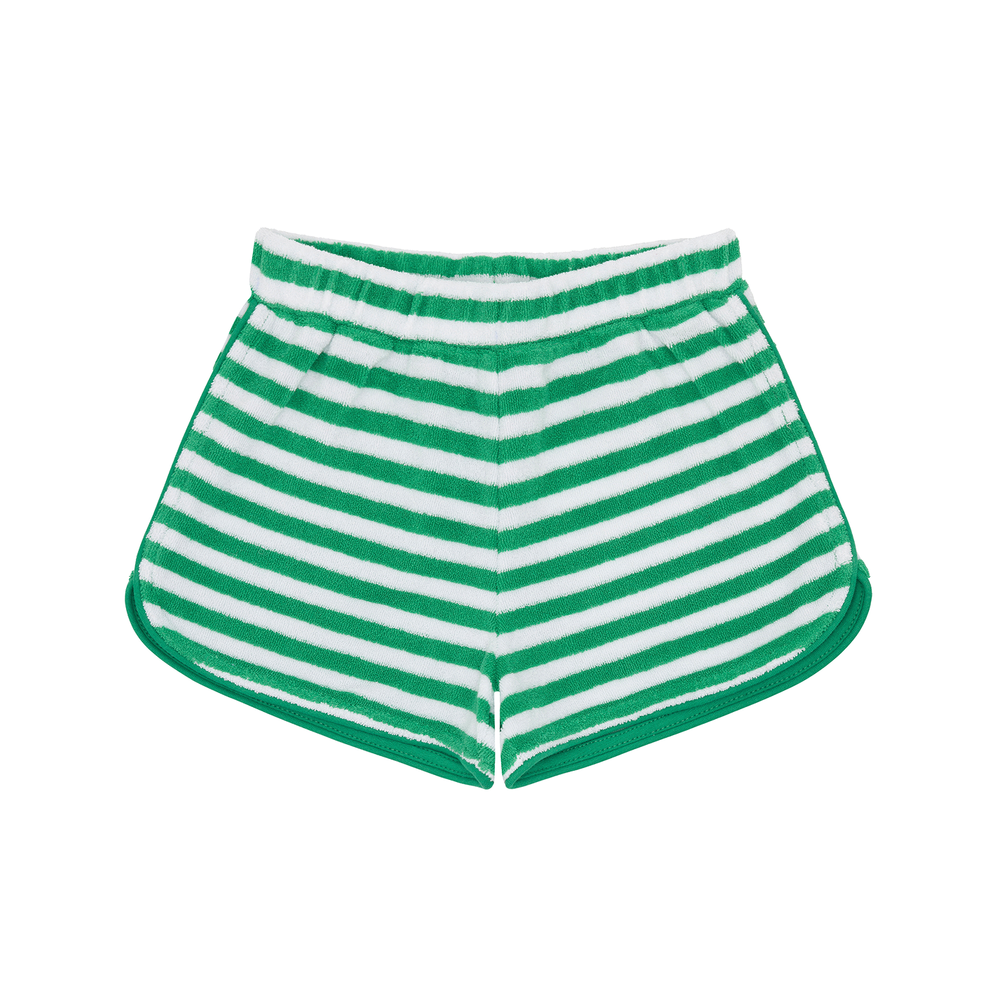 girls bermuda green stripe french terry short