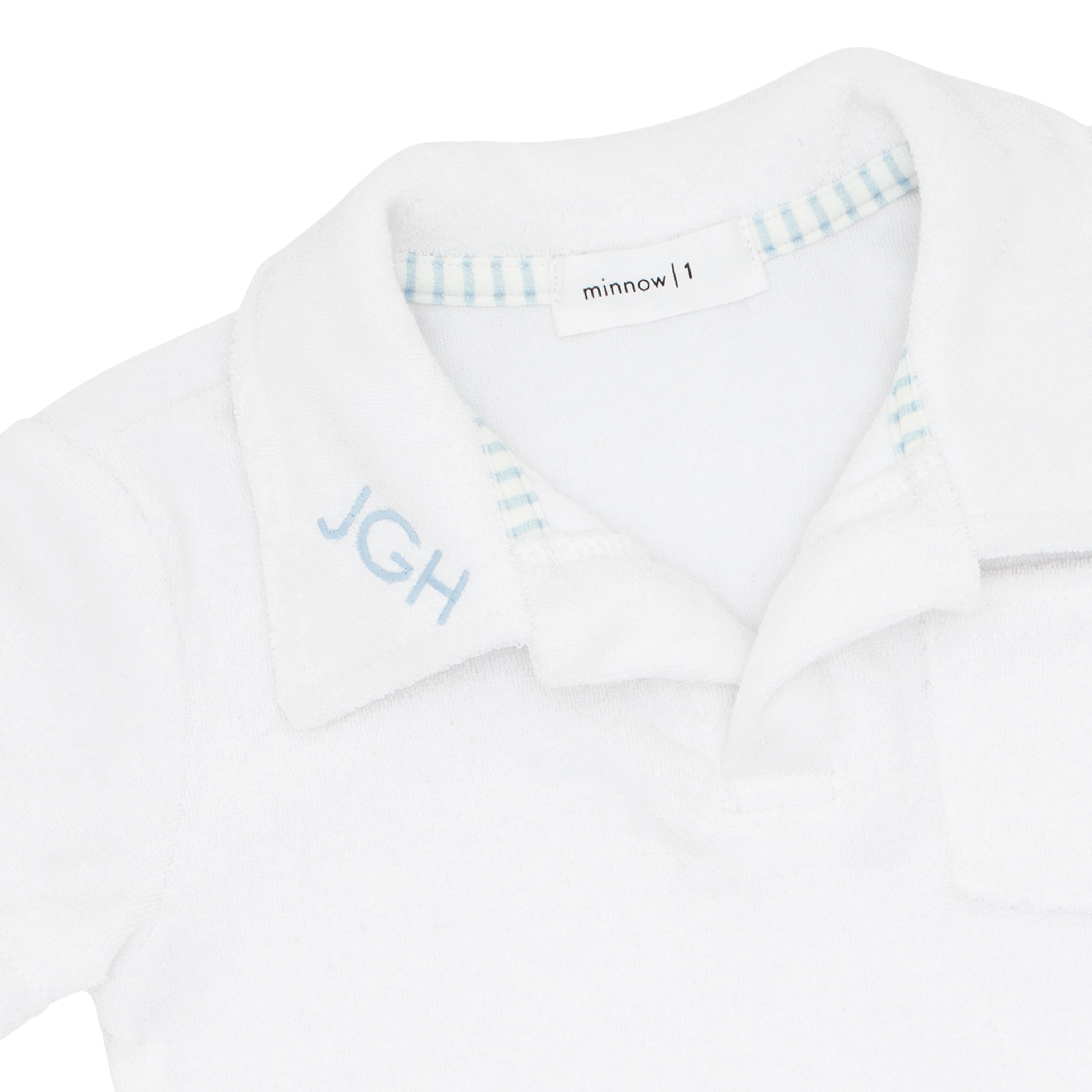 boys white french terry polo shirt