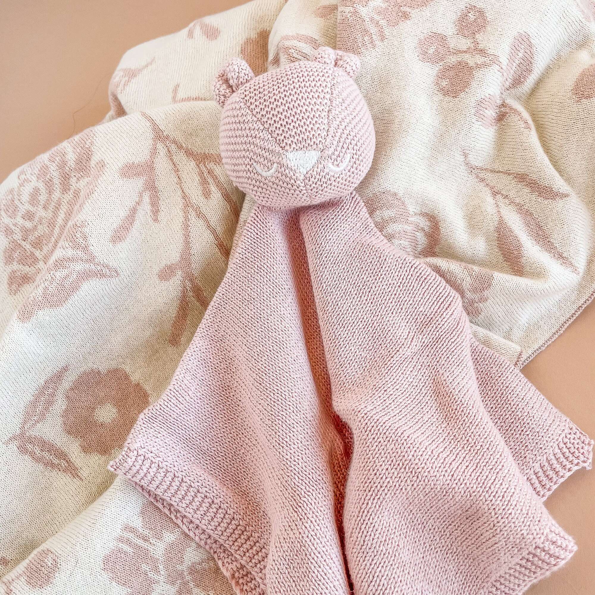 the blueberry hill blush pique blanket & bear lovey