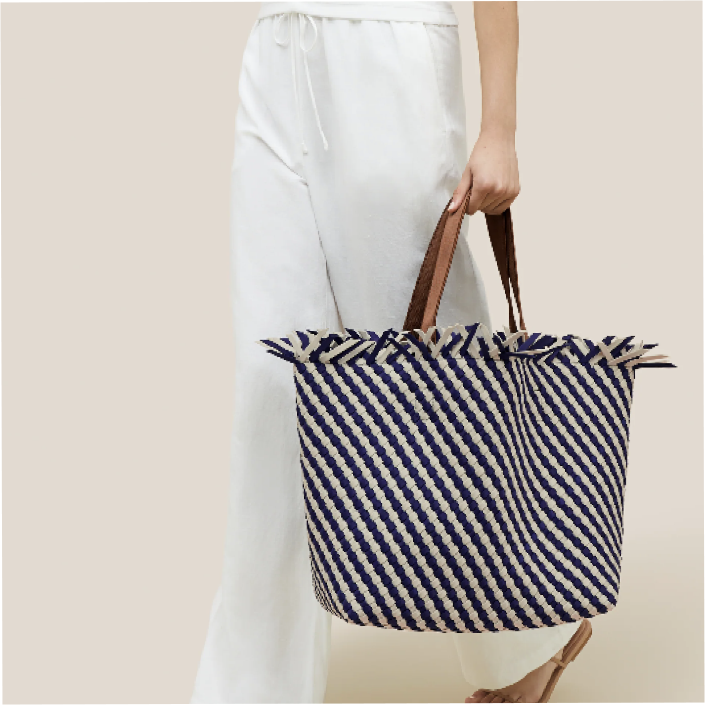 naghedi havana venice striped large tote