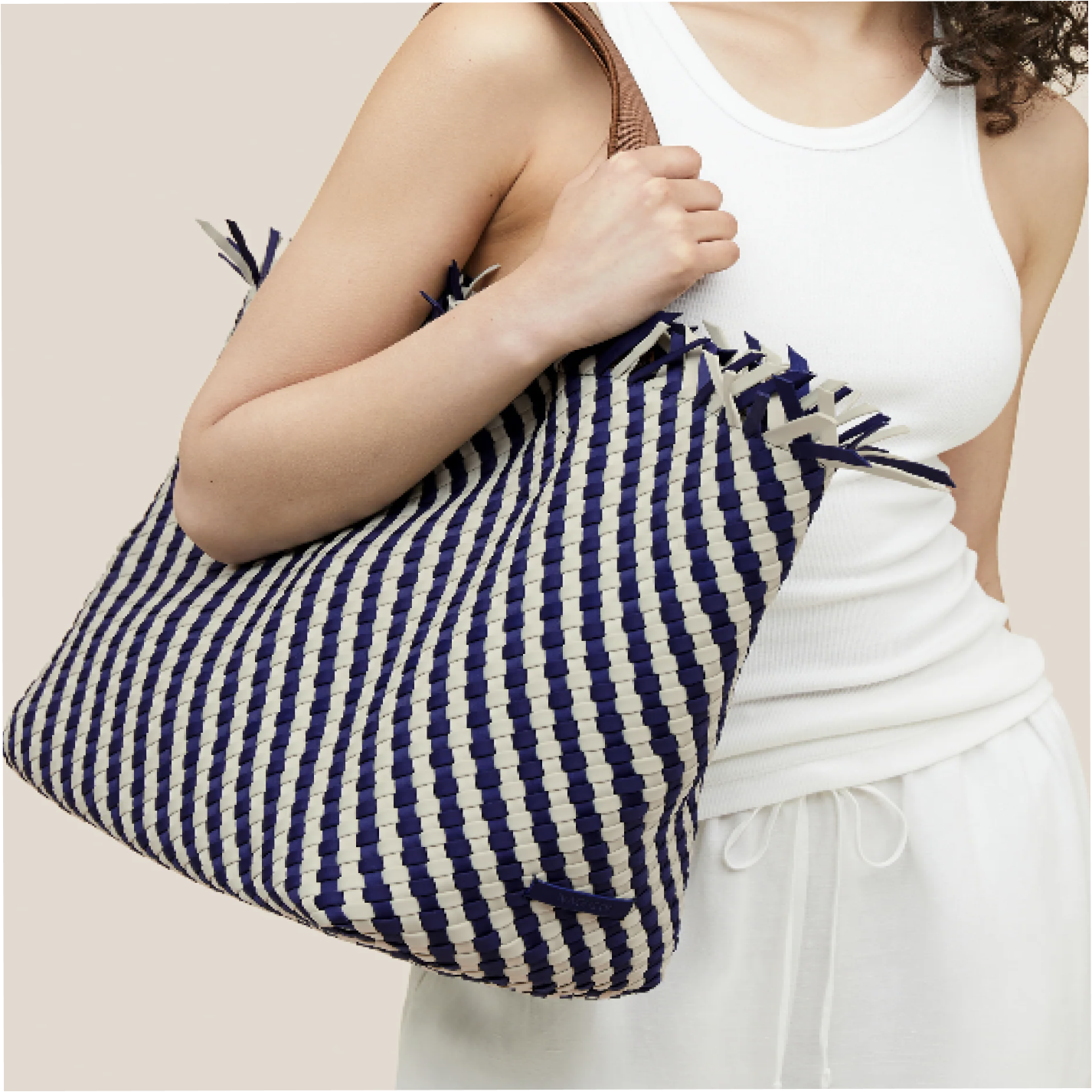 naghedi havana venice striped large tote