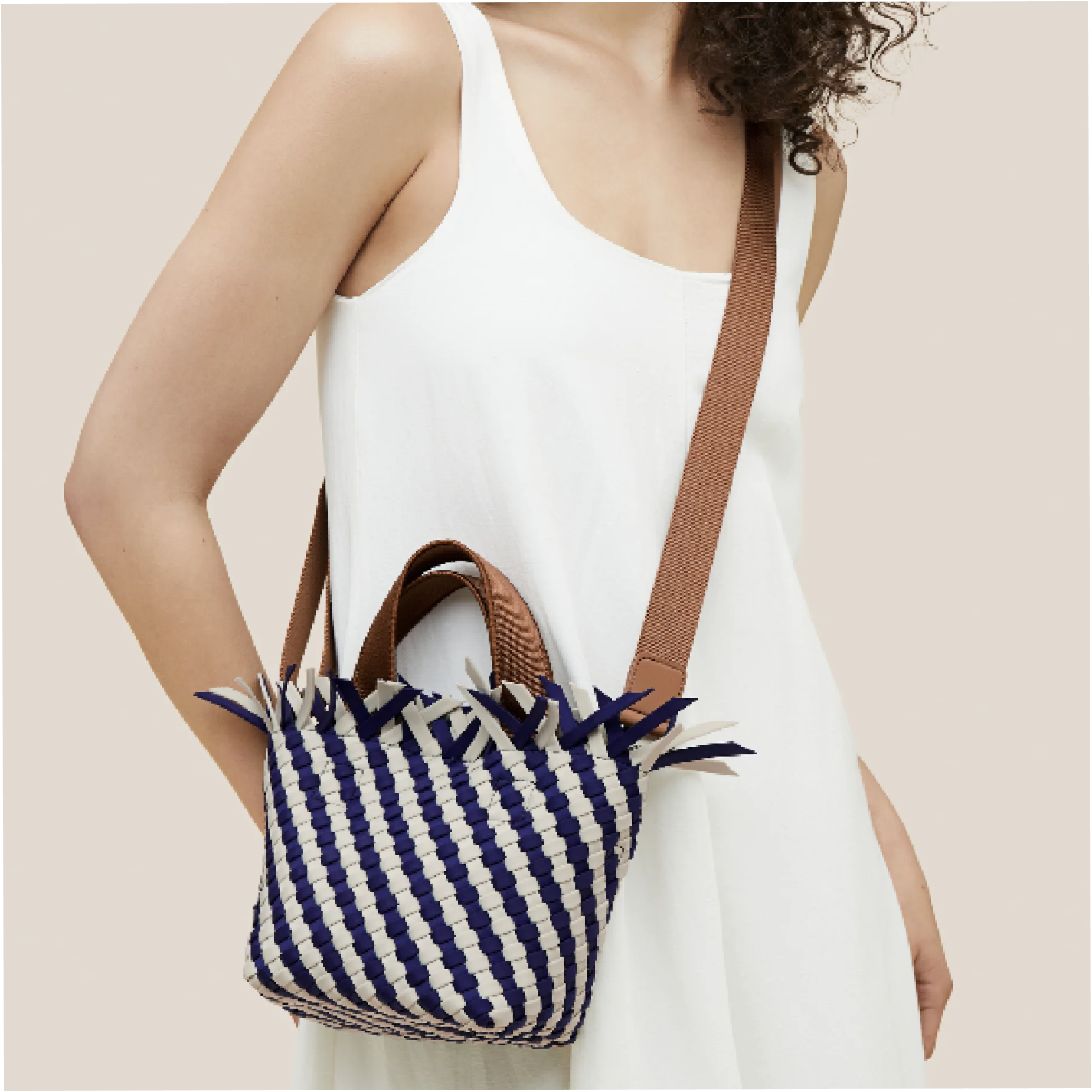 naghedi havana venice striped petit tote