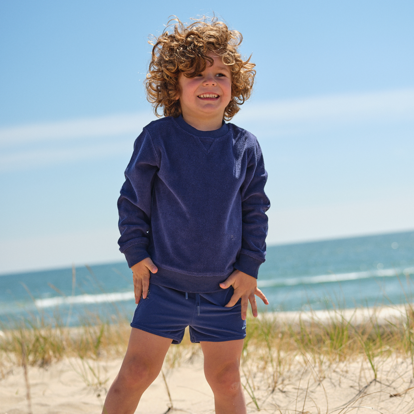 boys navy terry boardie