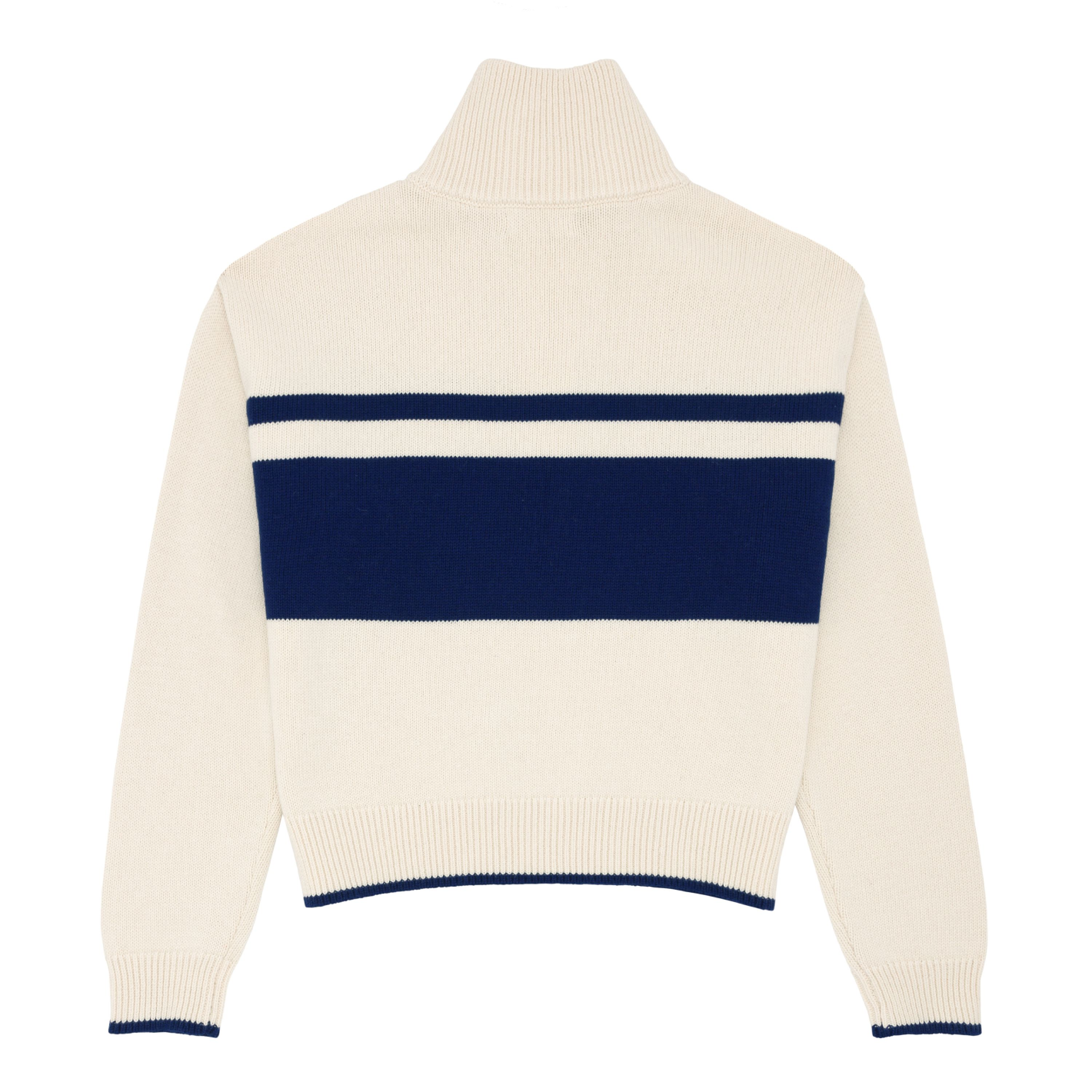 women's cream half zip sweater