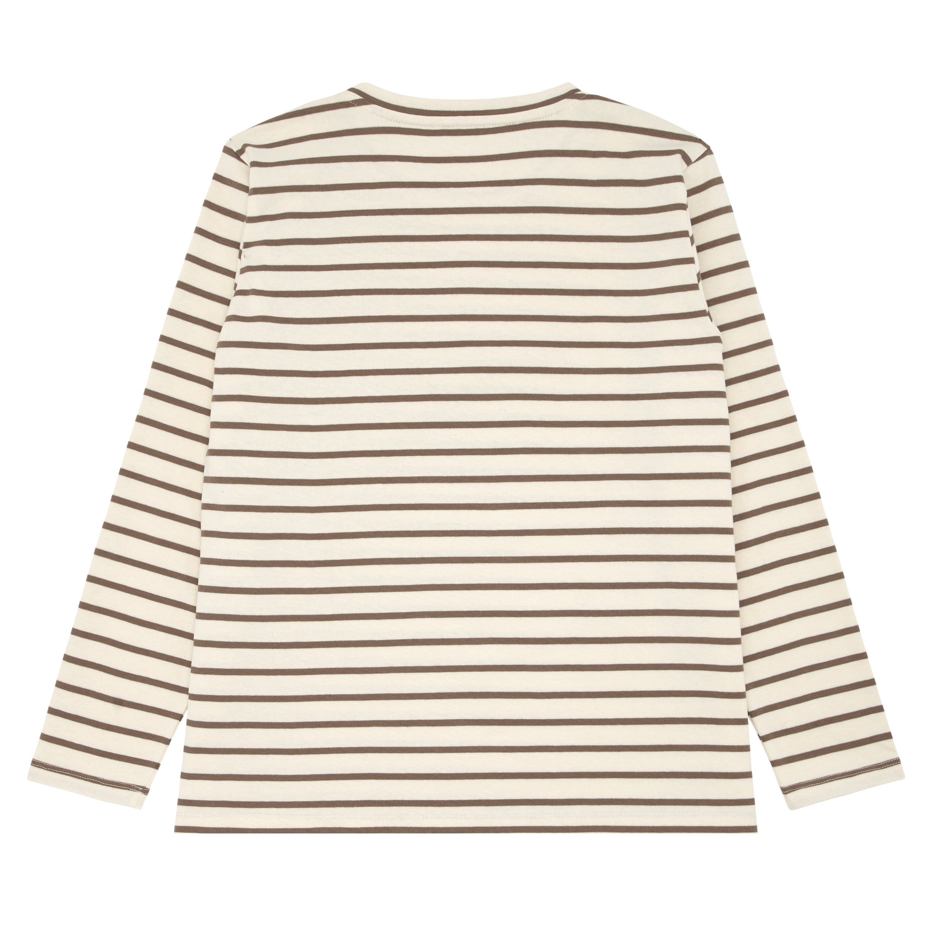 women's cream and mocha stripe long sleeve knit tee