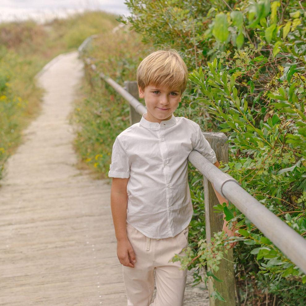 boys white button down shirt