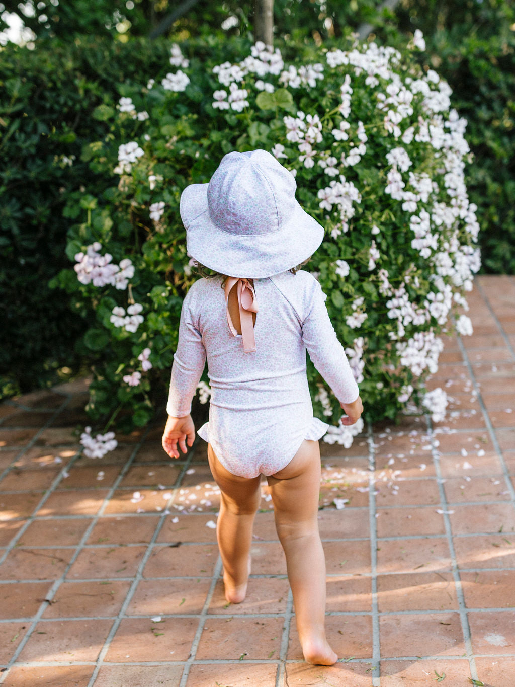 baby antique floral sun hat