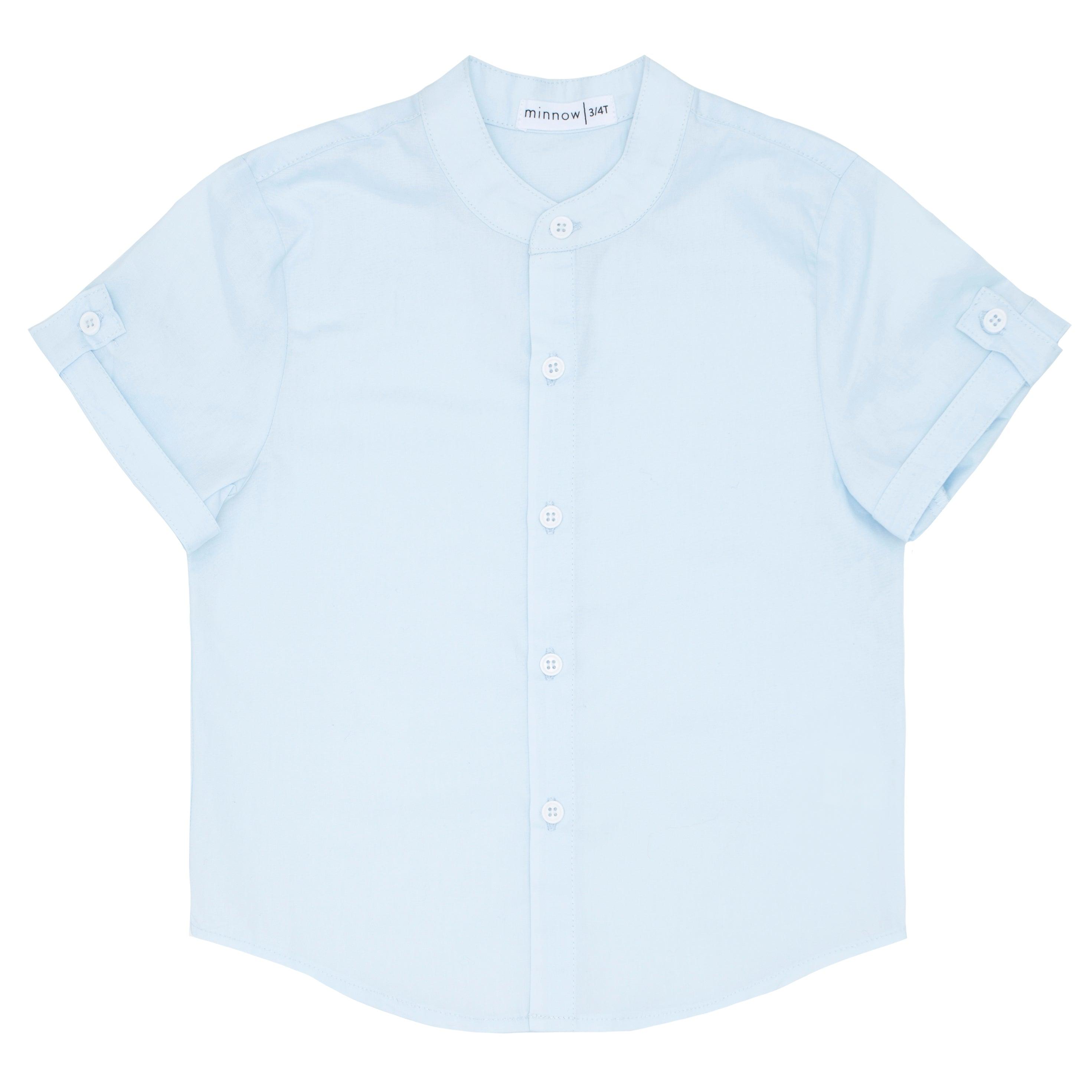 boys light blue button down shirt