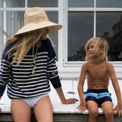 boys navy colorblock boardie