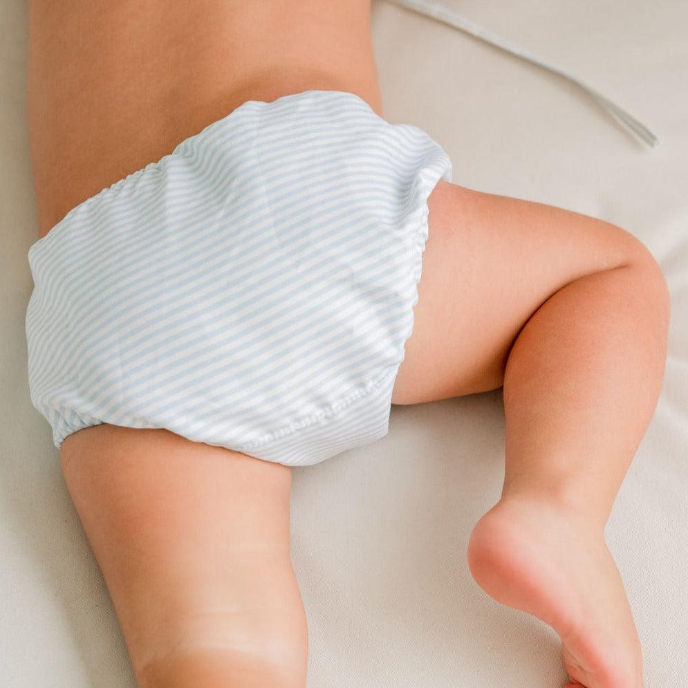 baby powder blue stripe diaper cover