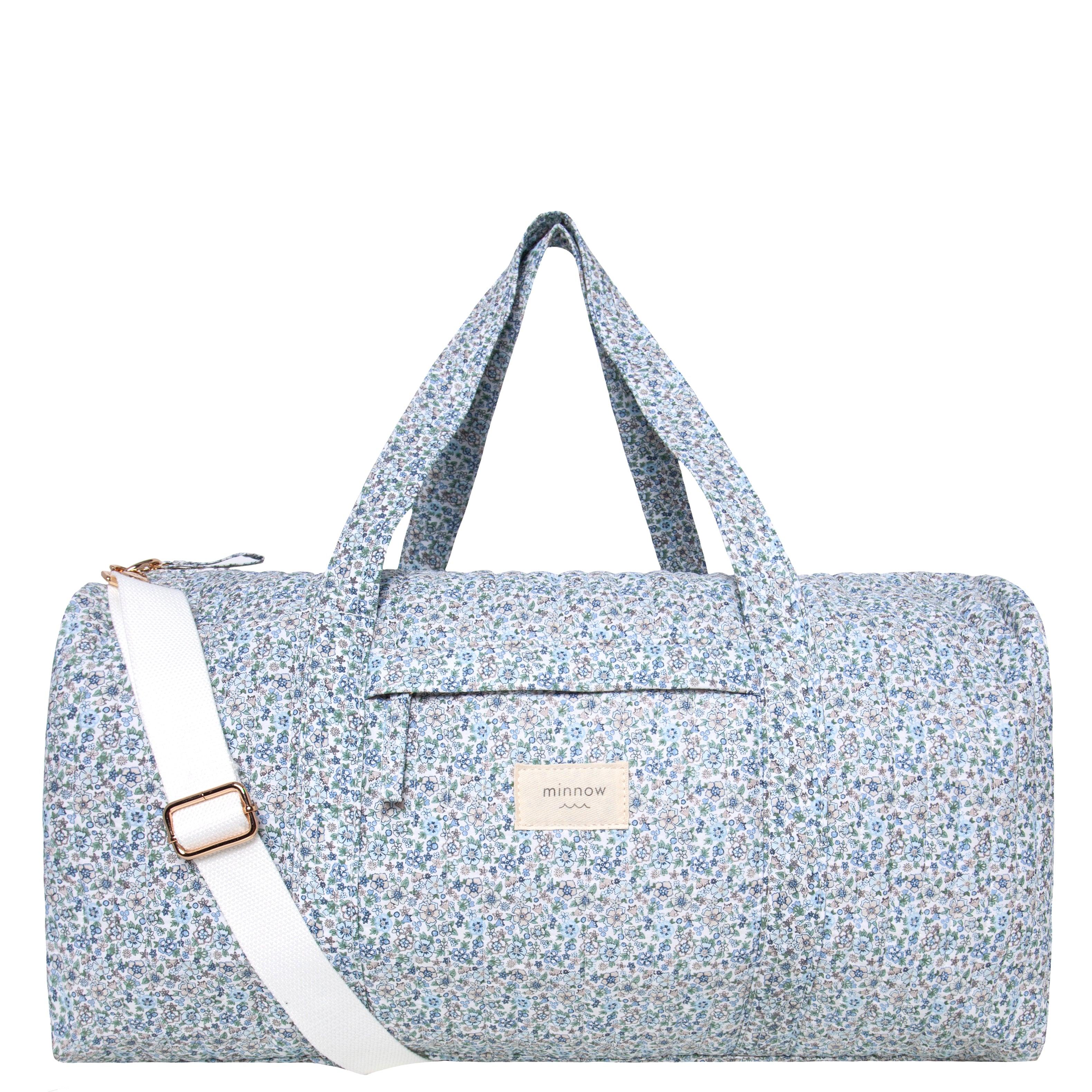 slate floral weekender bag