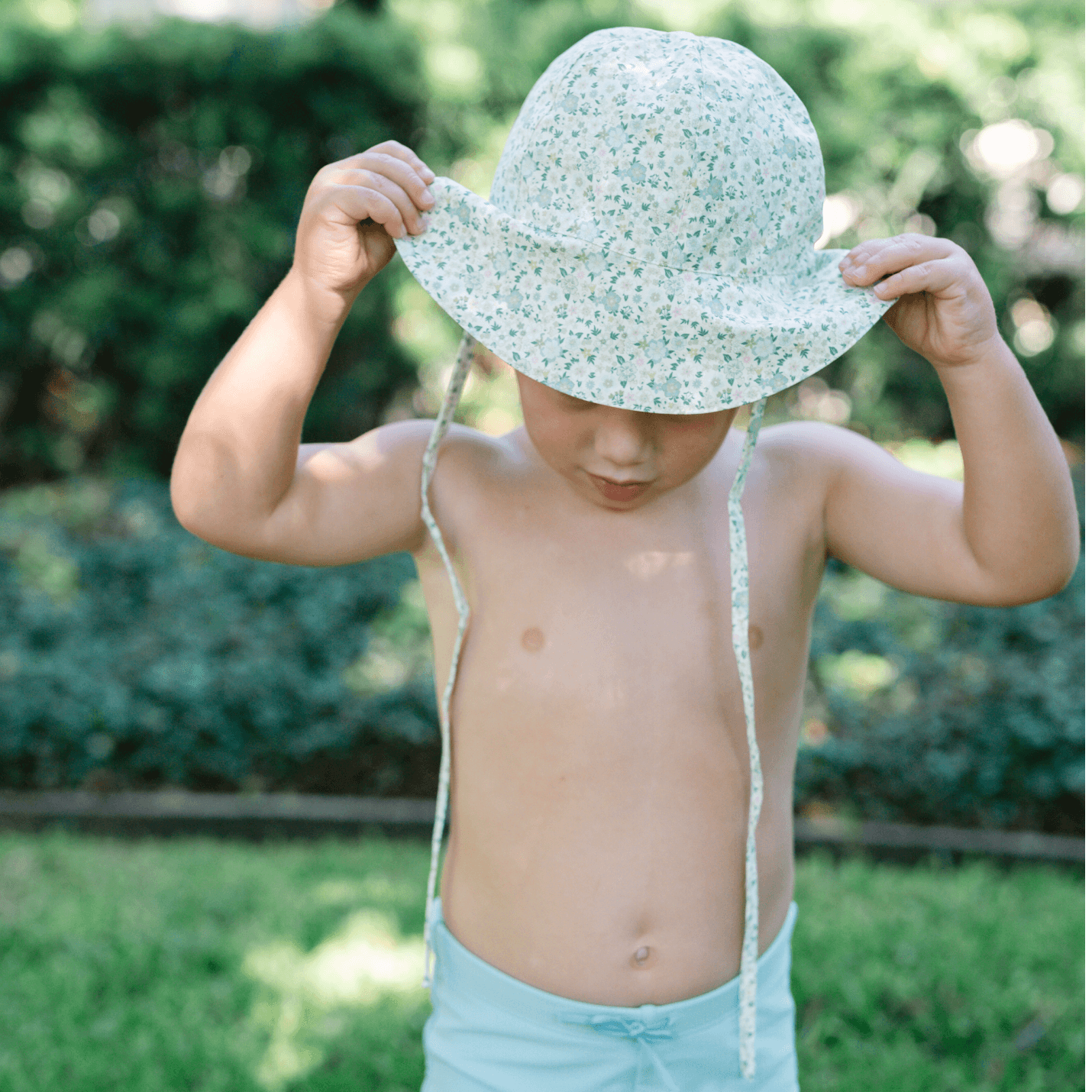 sea marsh floral sun hat