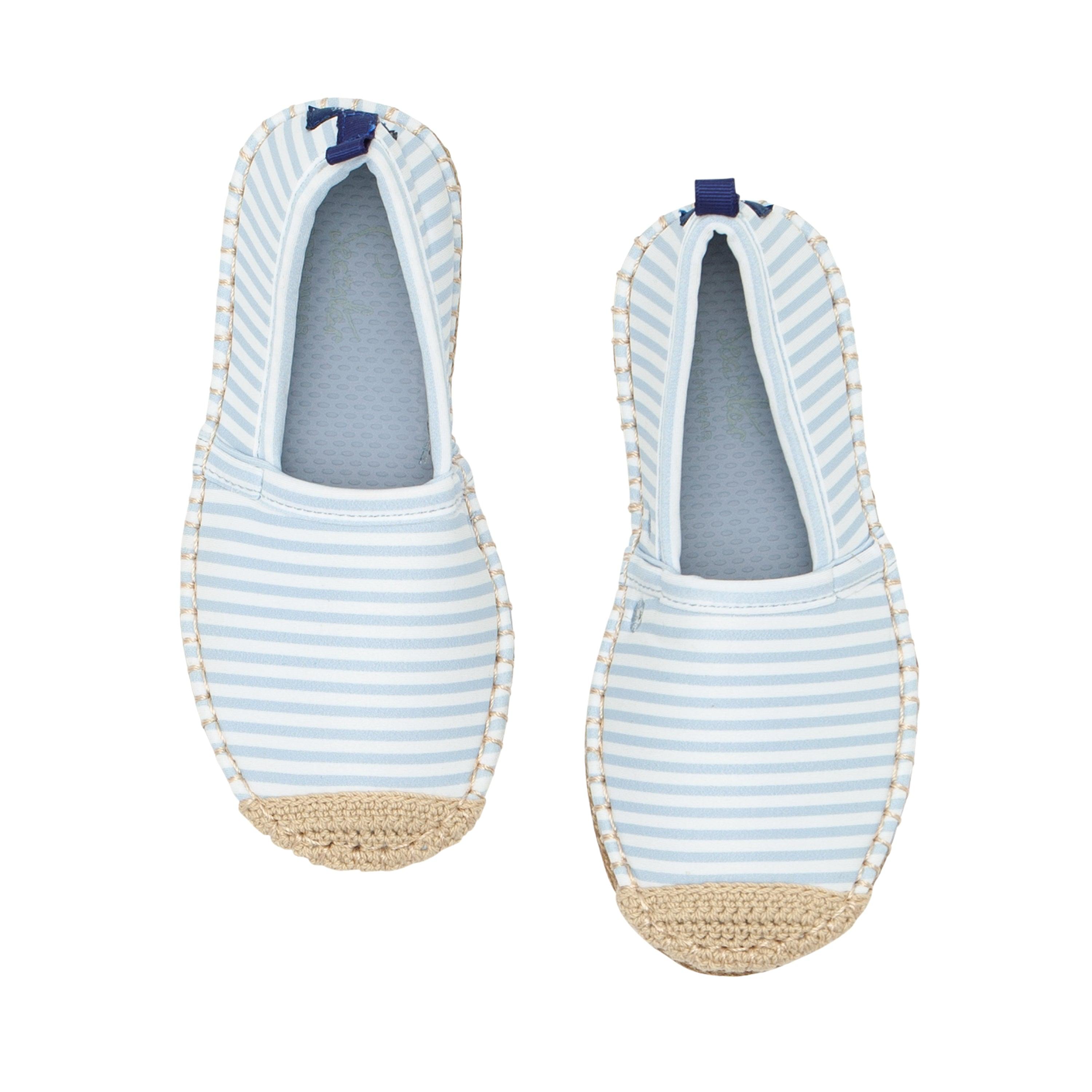 minnow x sea star unisex children's powder blue stripe beachcomber espadrille