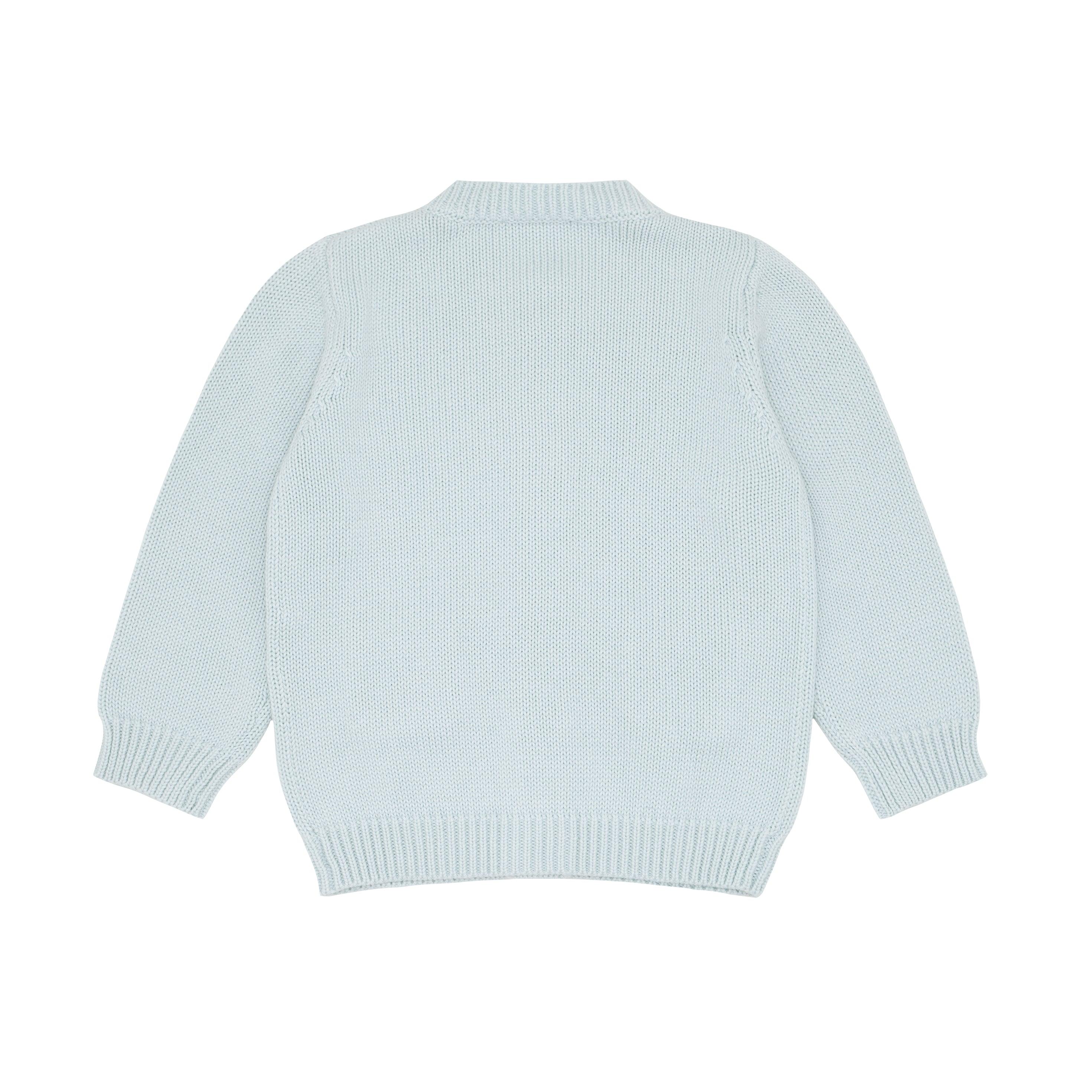 unisex light blue knit cardigan