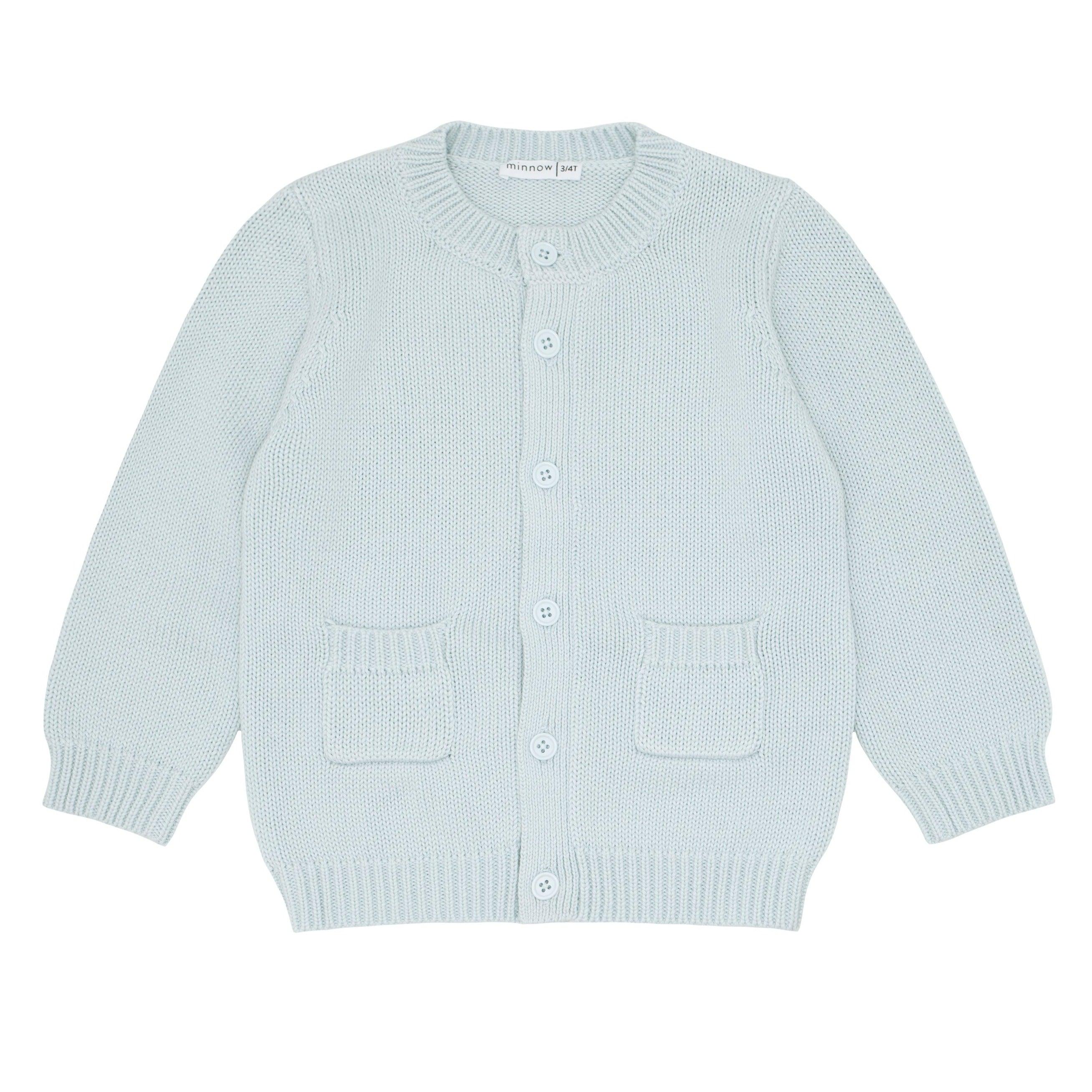 unisex light blue knit cardigan