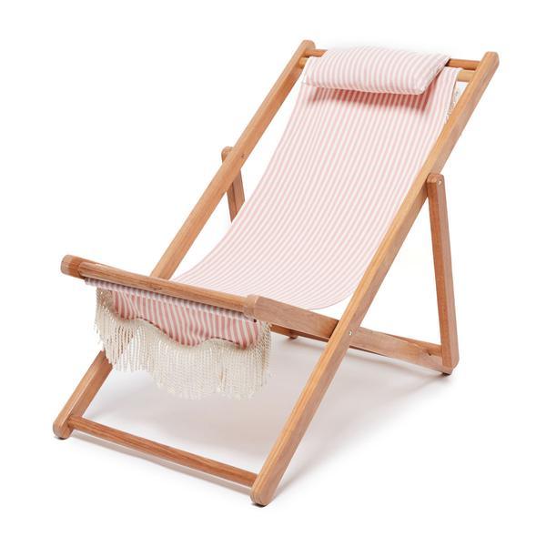 business & pleasure sling chair, pink stripe