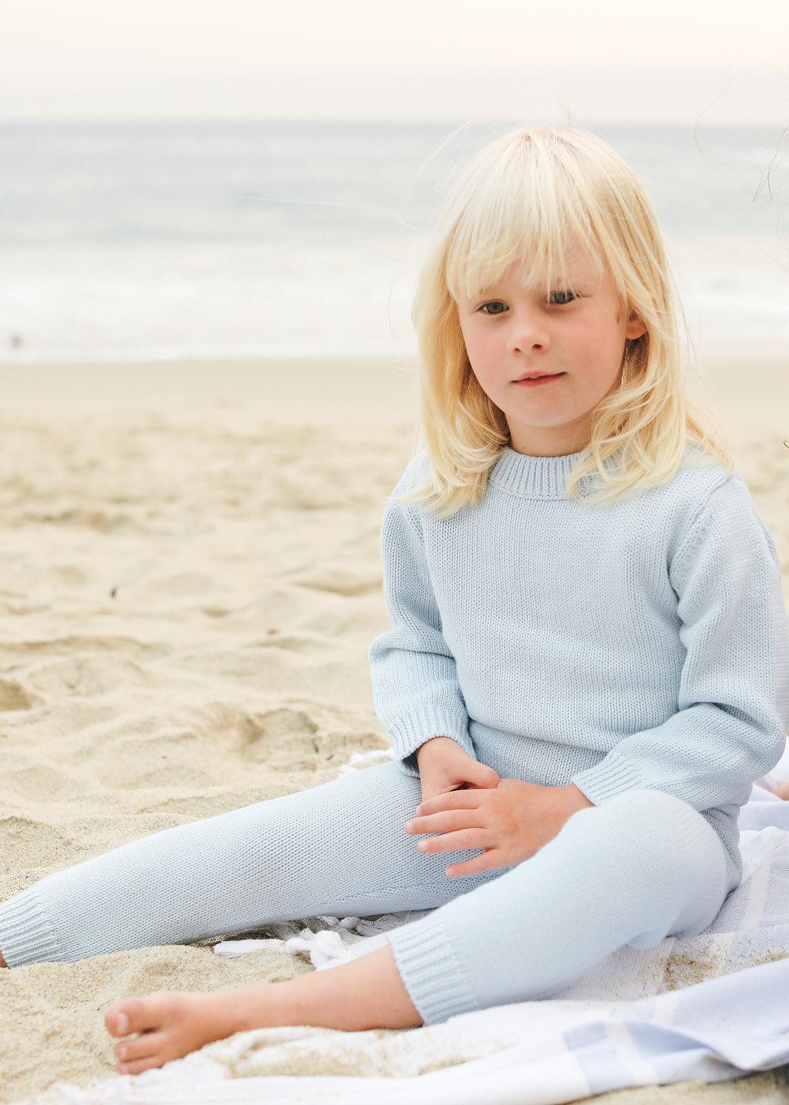 unisex light blue knit pant