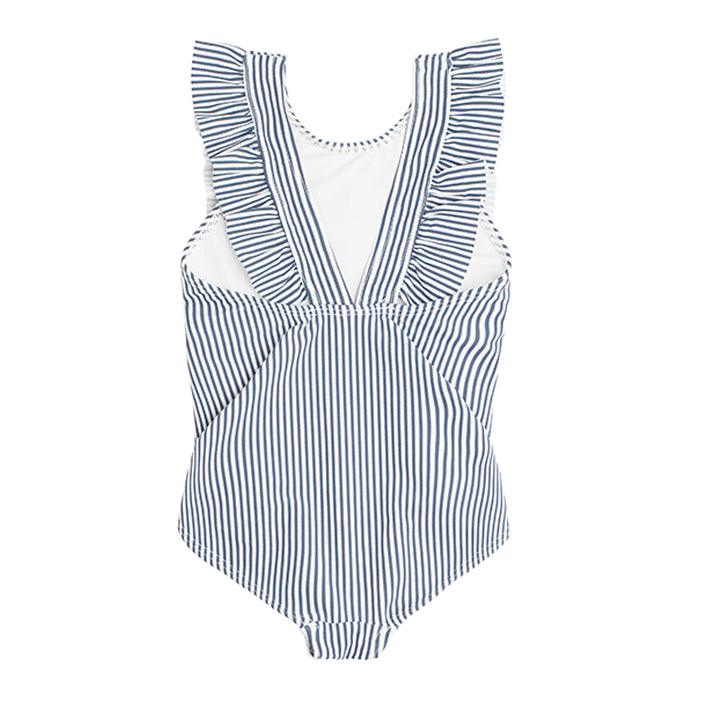 girls navy stripe ruffle one piece