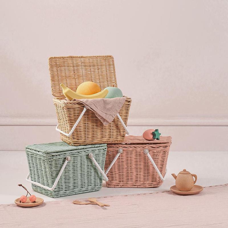 olli ella piki picnic basket, rose